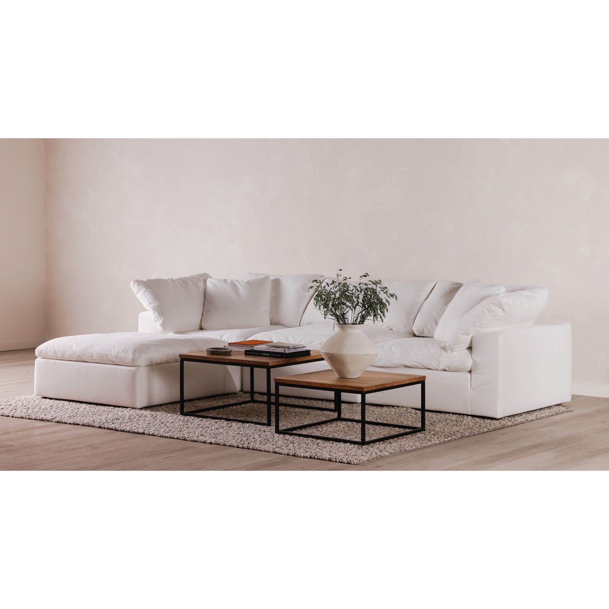 Terra - Livesmart Fabric Condo Lounge Modular Sectional - Cream