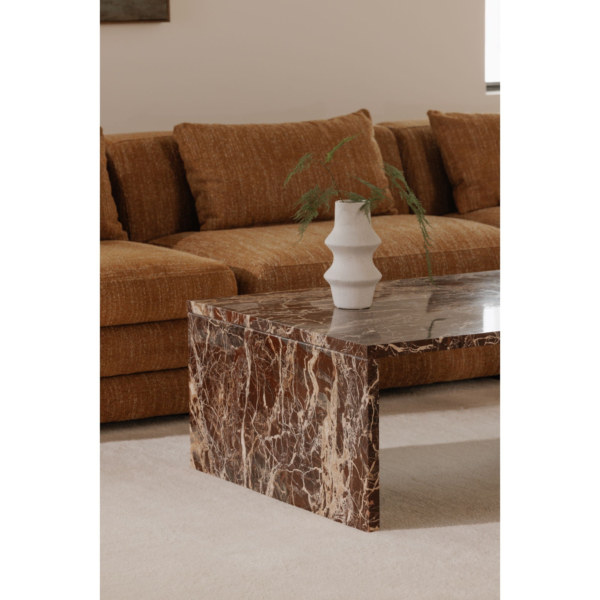 Rosa - Coffee Table - Rosso Levnato Marble