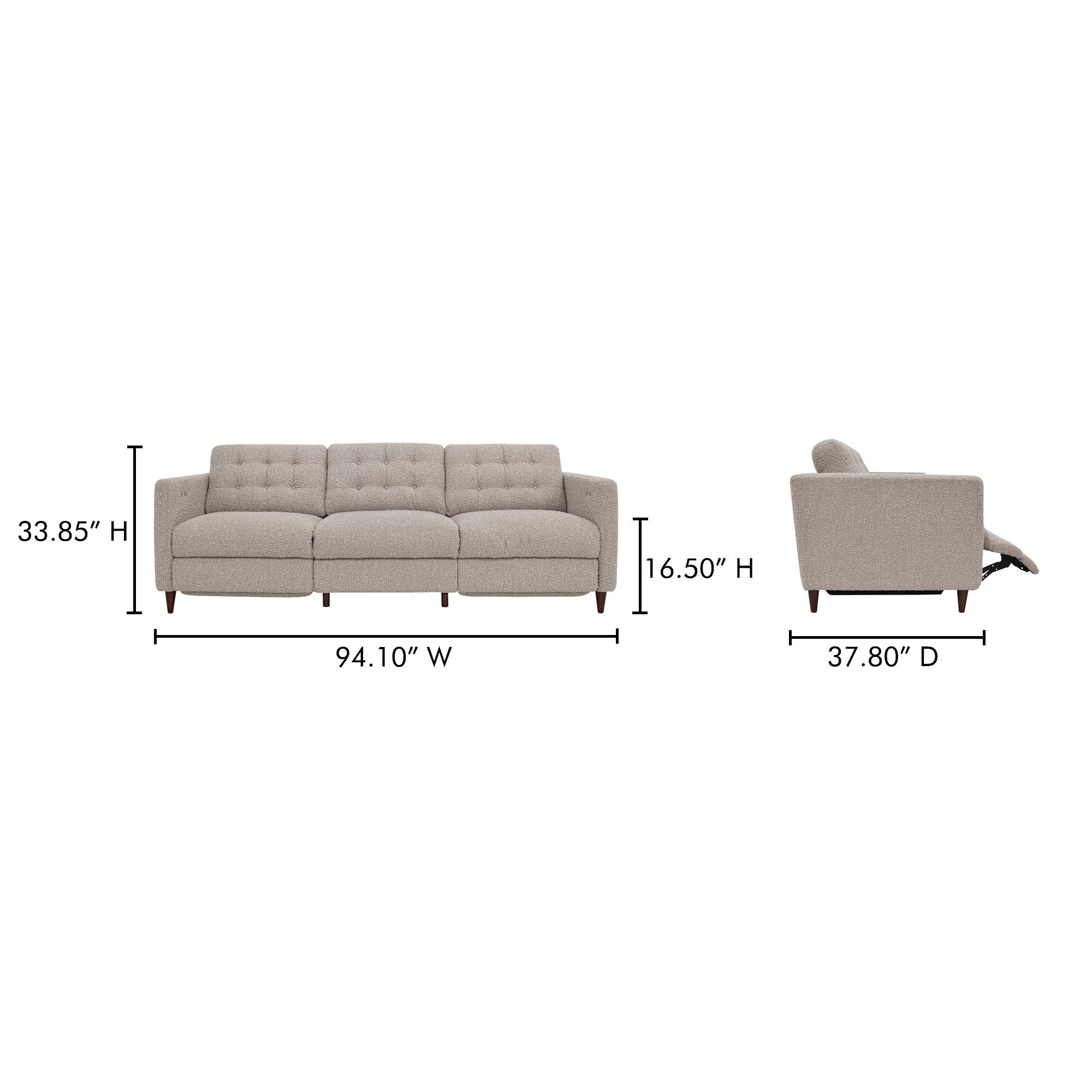 Bridgers - Power Recliner Sofa - Warm Grey