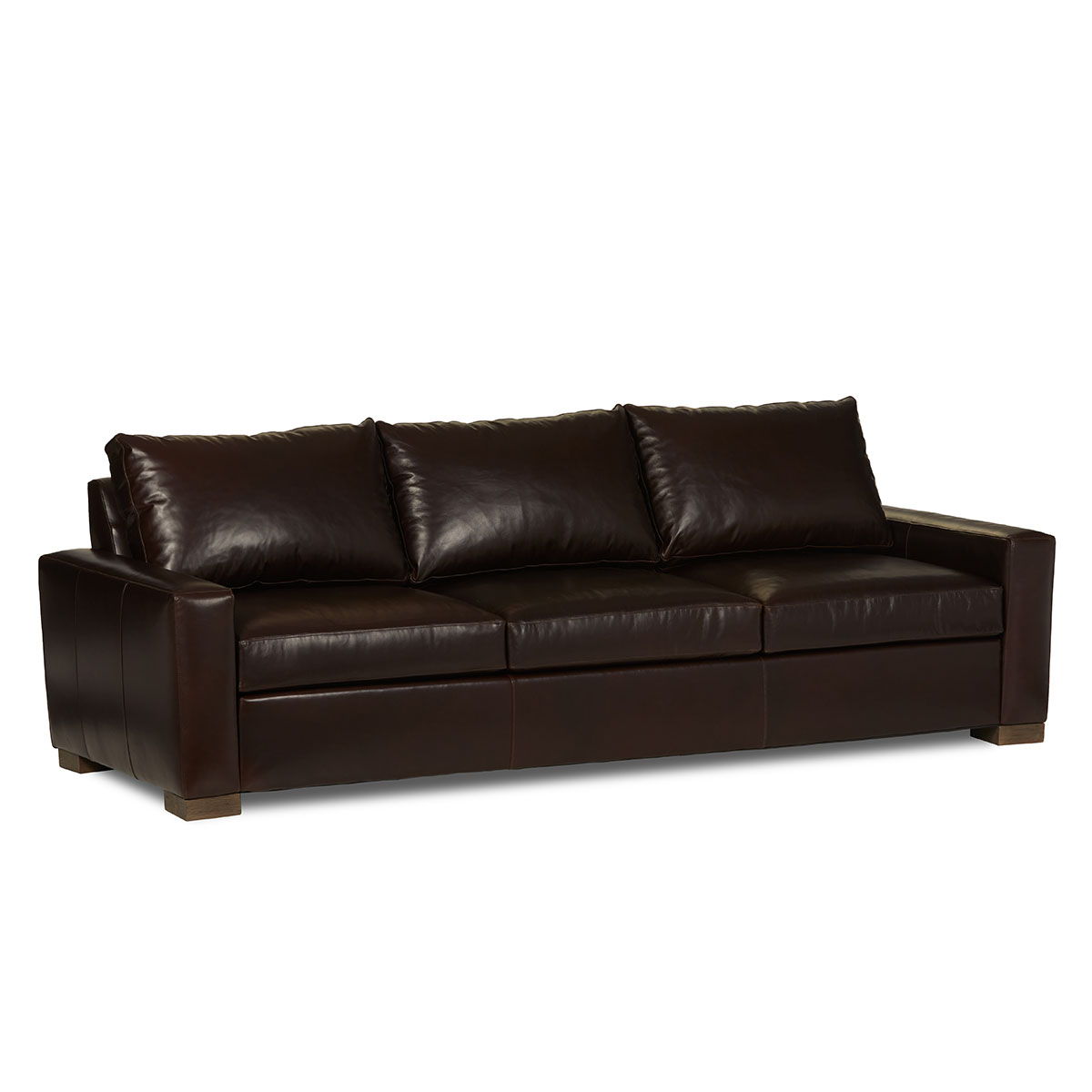Classic Custom - Rivera Large Sofa With Track Arm Lawson Leather - Fudge