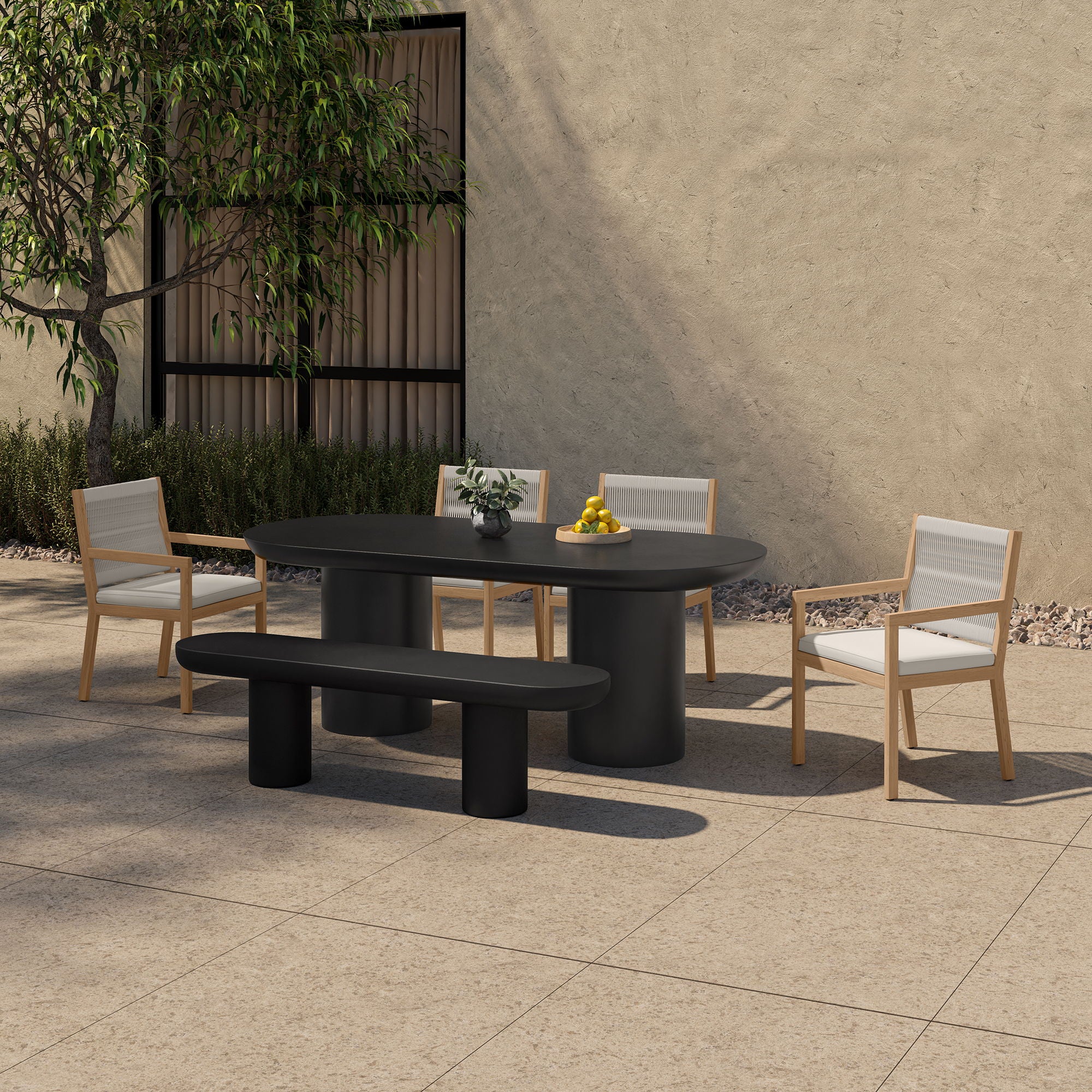 Rocca - Cement Dining Table - Black