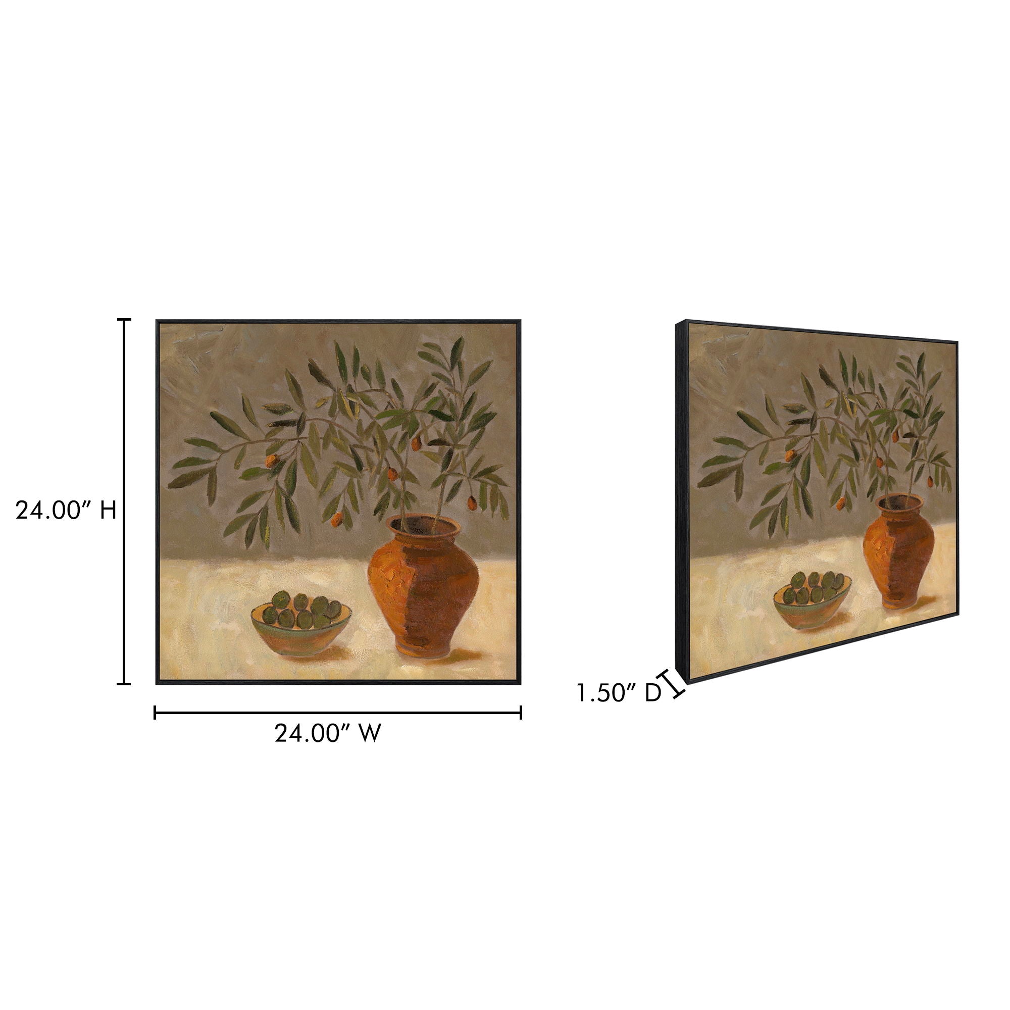 Olea - Framed Painting - Dark Green