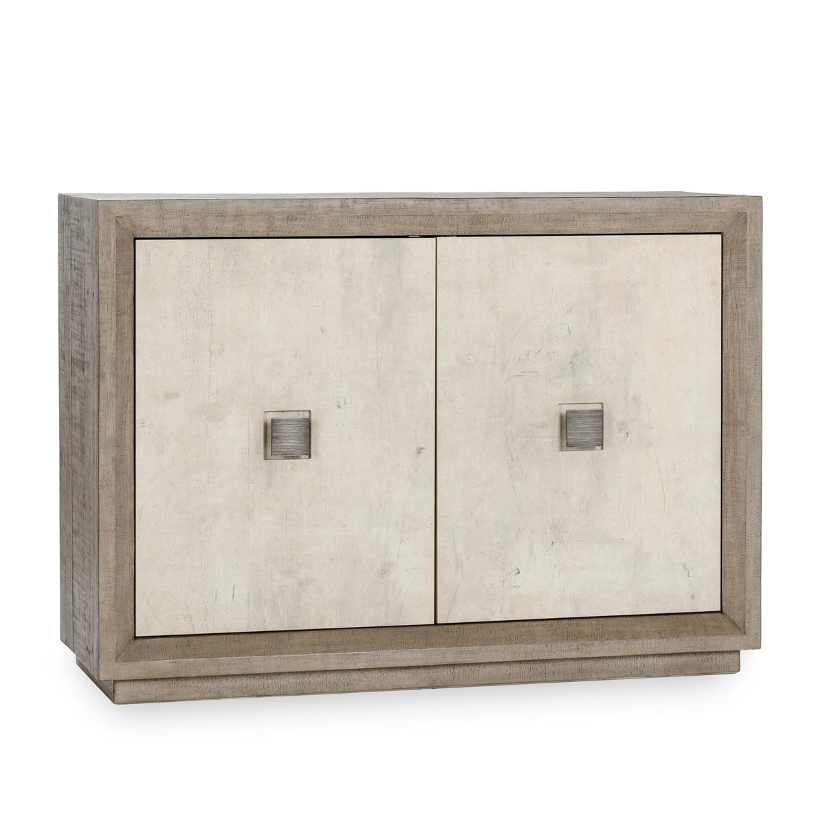 Denver - Reclaimed Pine 2 Door Cabinet - Distressed Gray/Weathered Chalk