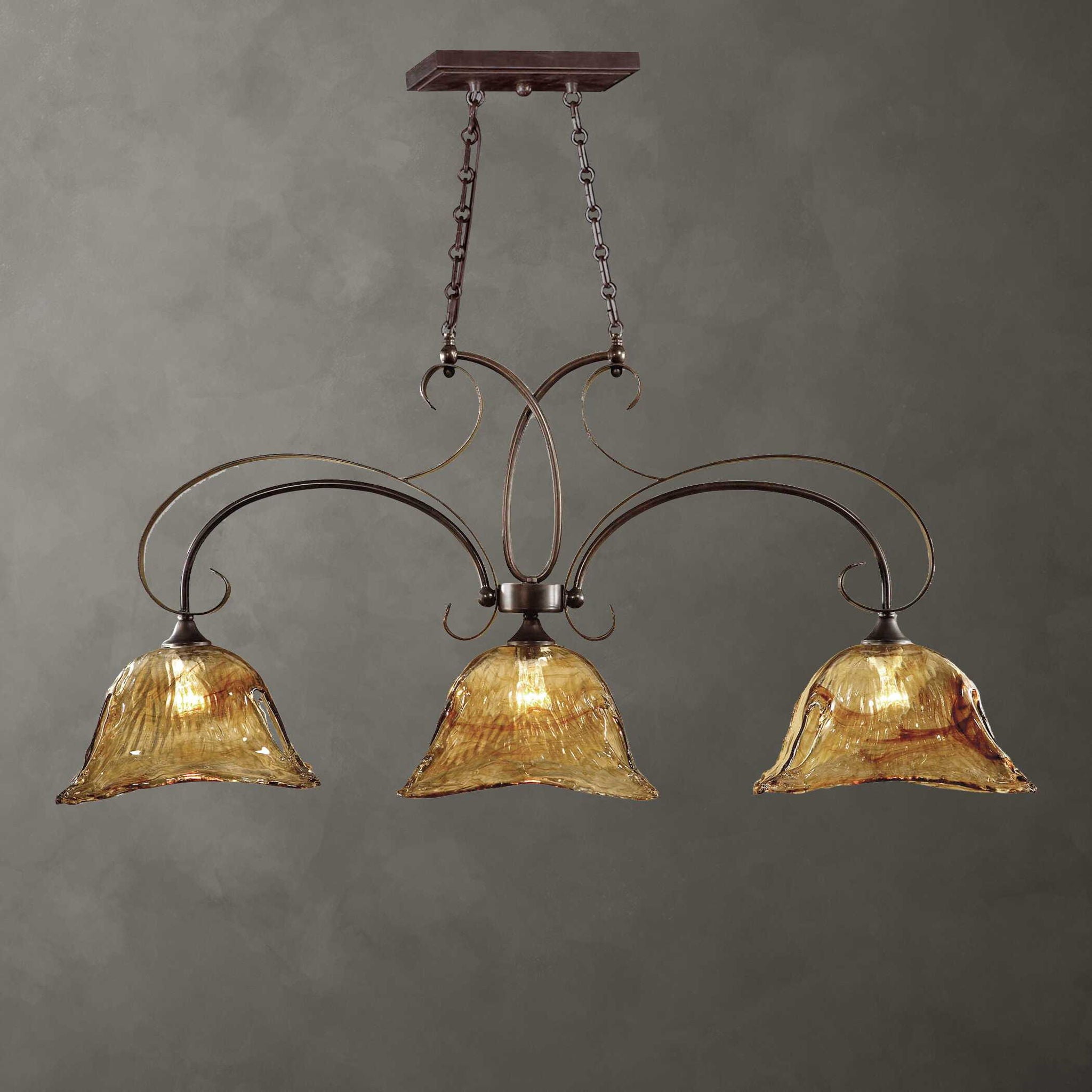 Vetraio - 3 Light Kitchen Island Light - Bronze