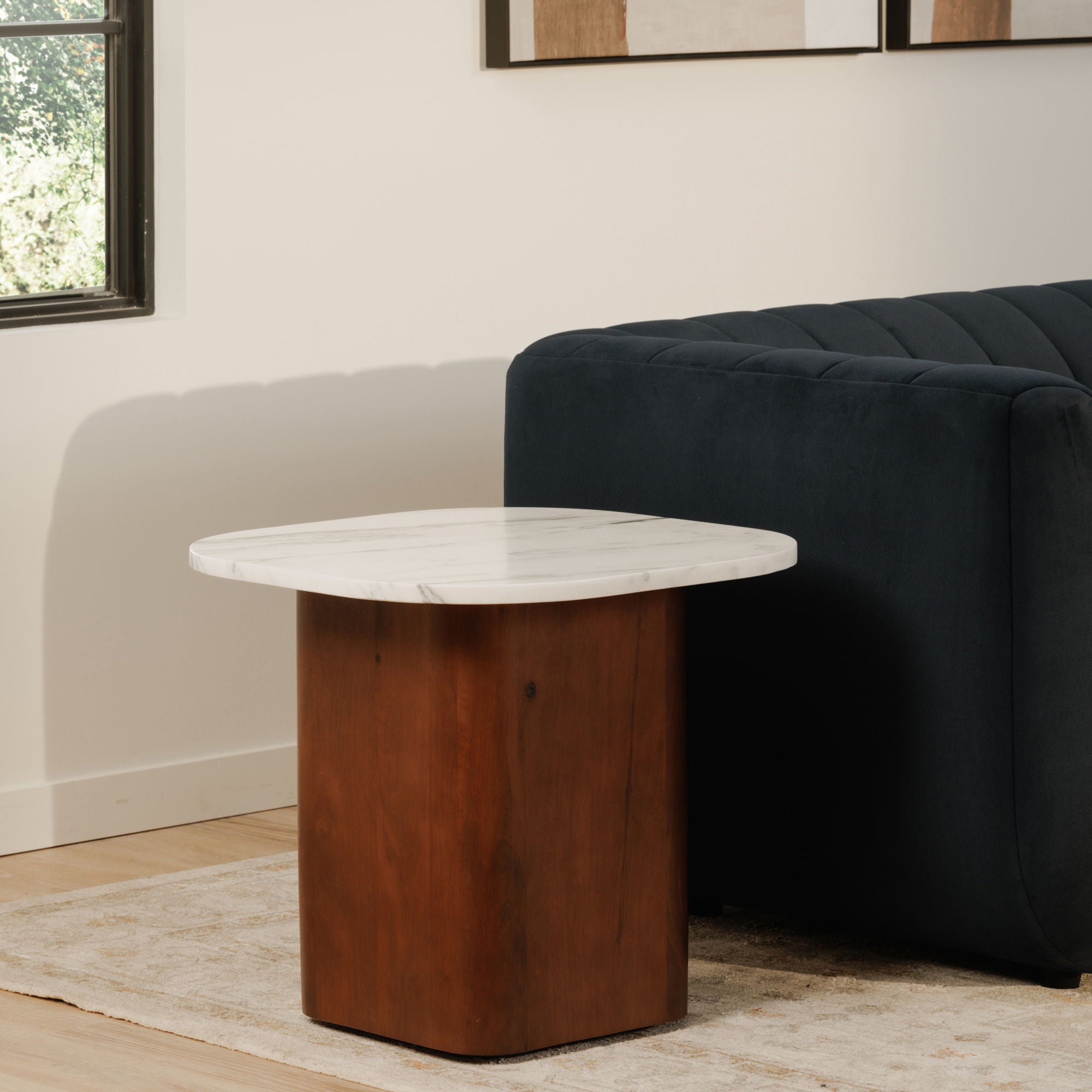 Dash - Accent Table - White Calacatta Marble