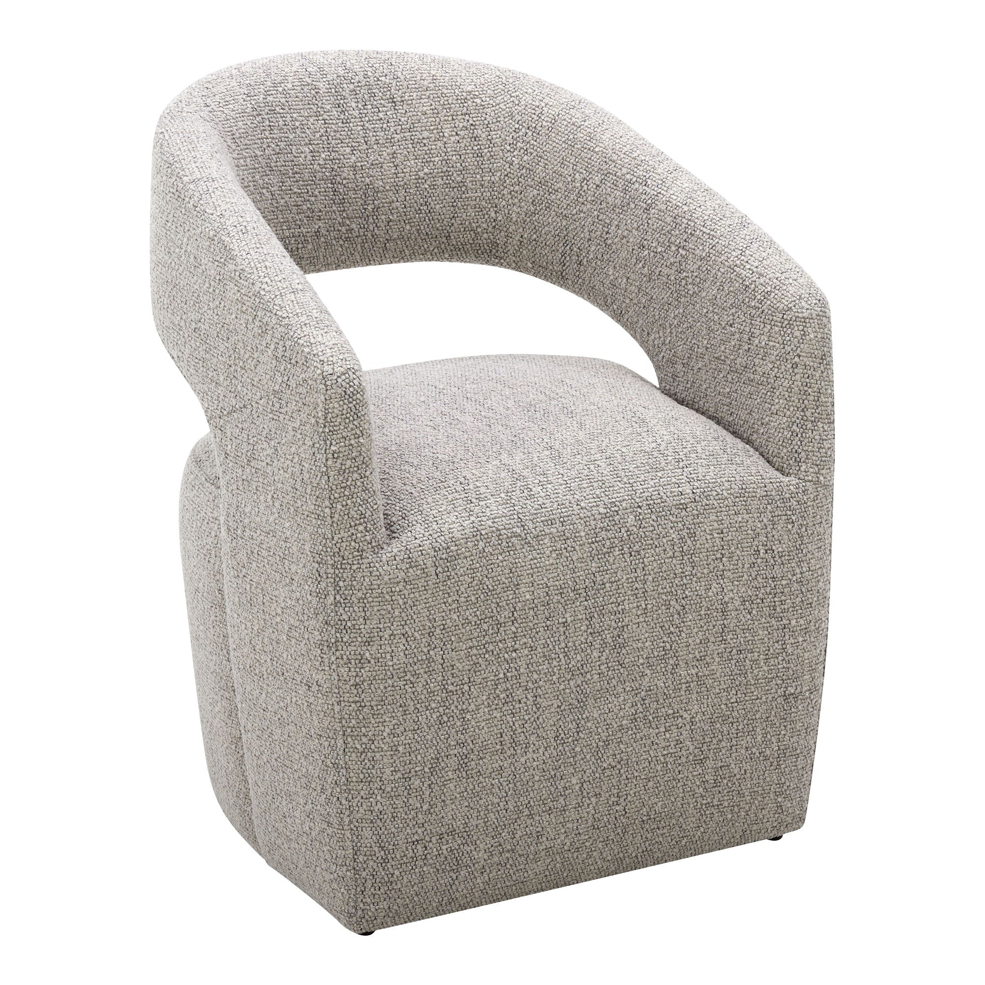 Barrow - Performance Fabric Rolling Dining Chair - Pearl Silver