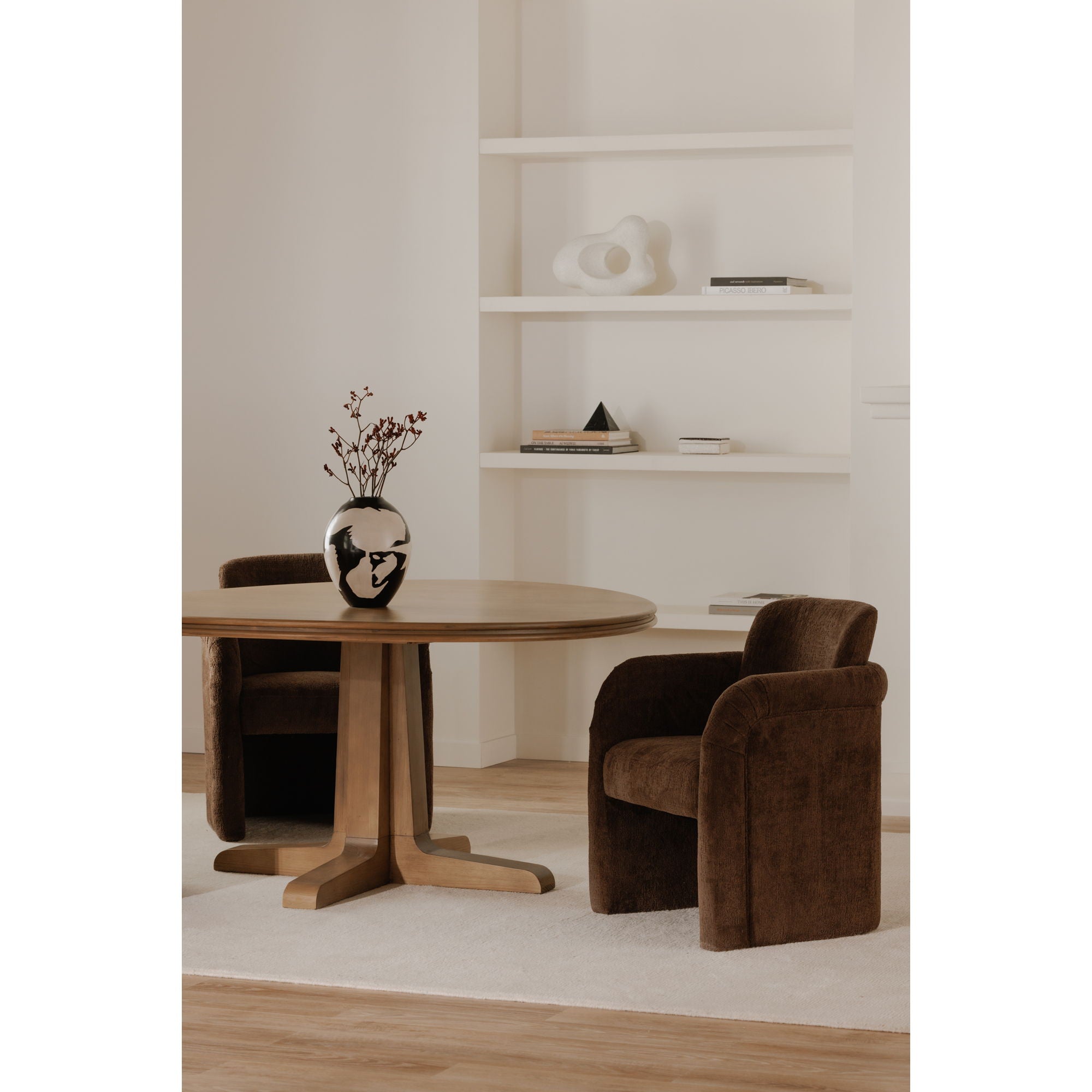 Mesto - Rolling Dining Chair - Dark Brown