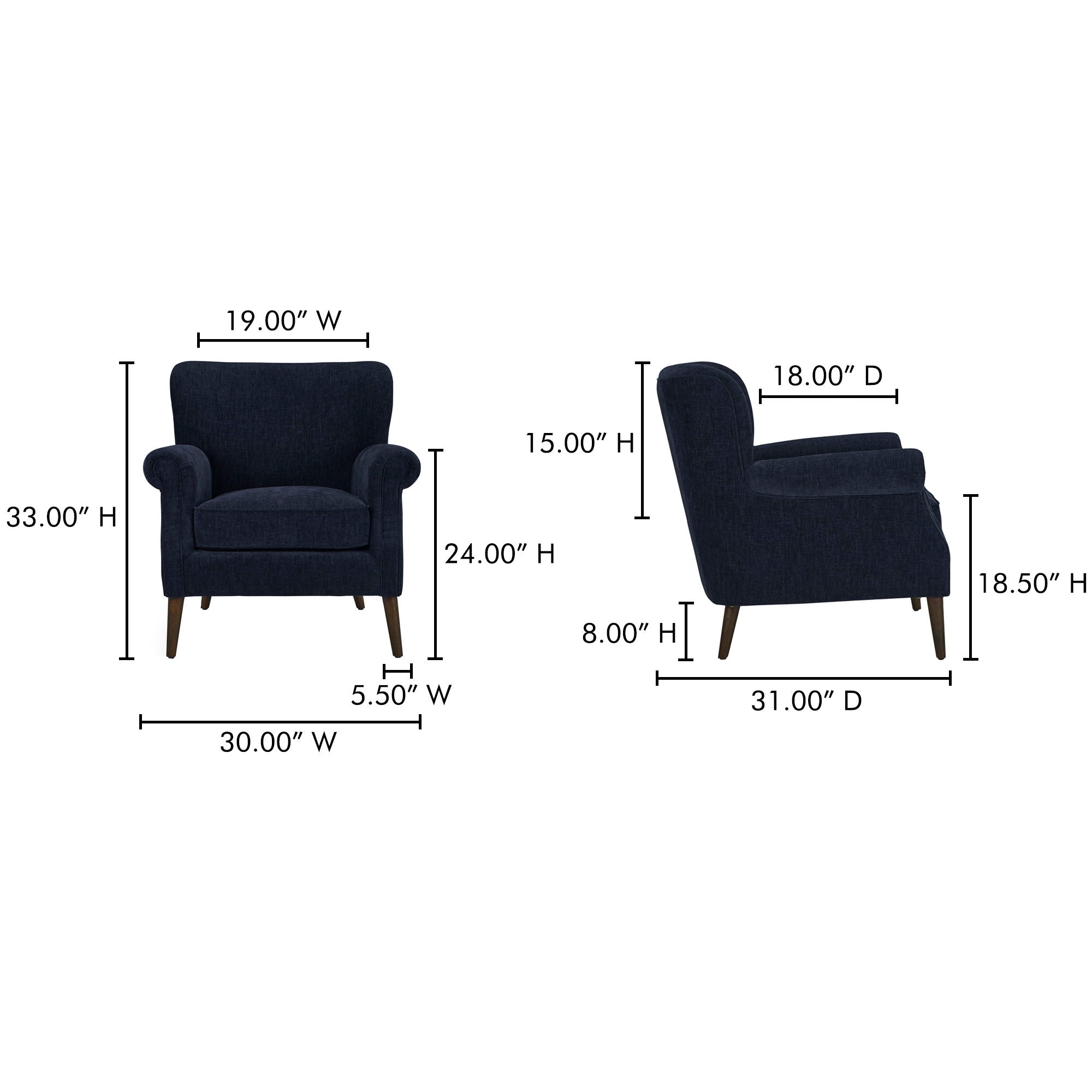 Harriet - Accent Chair - Dark Blue