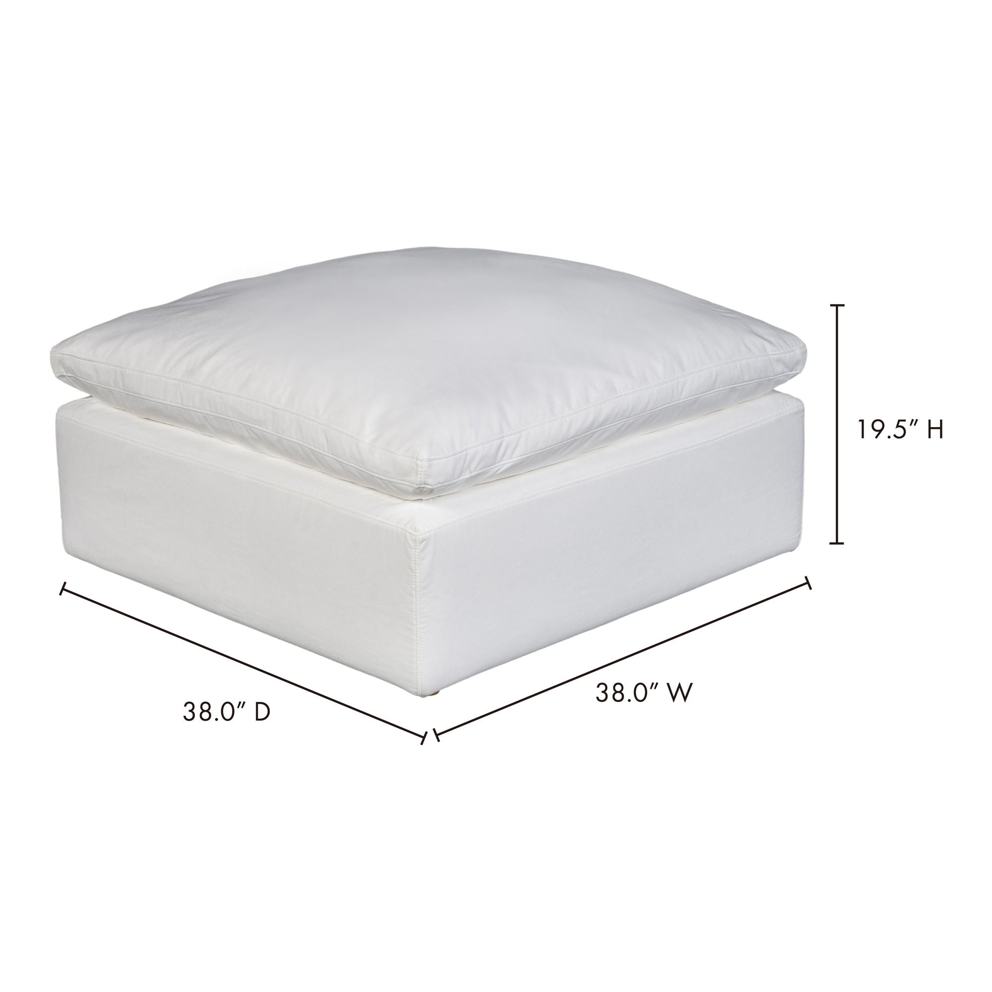 Terra - Livesmart Fabric Condo Ottoman - Cream