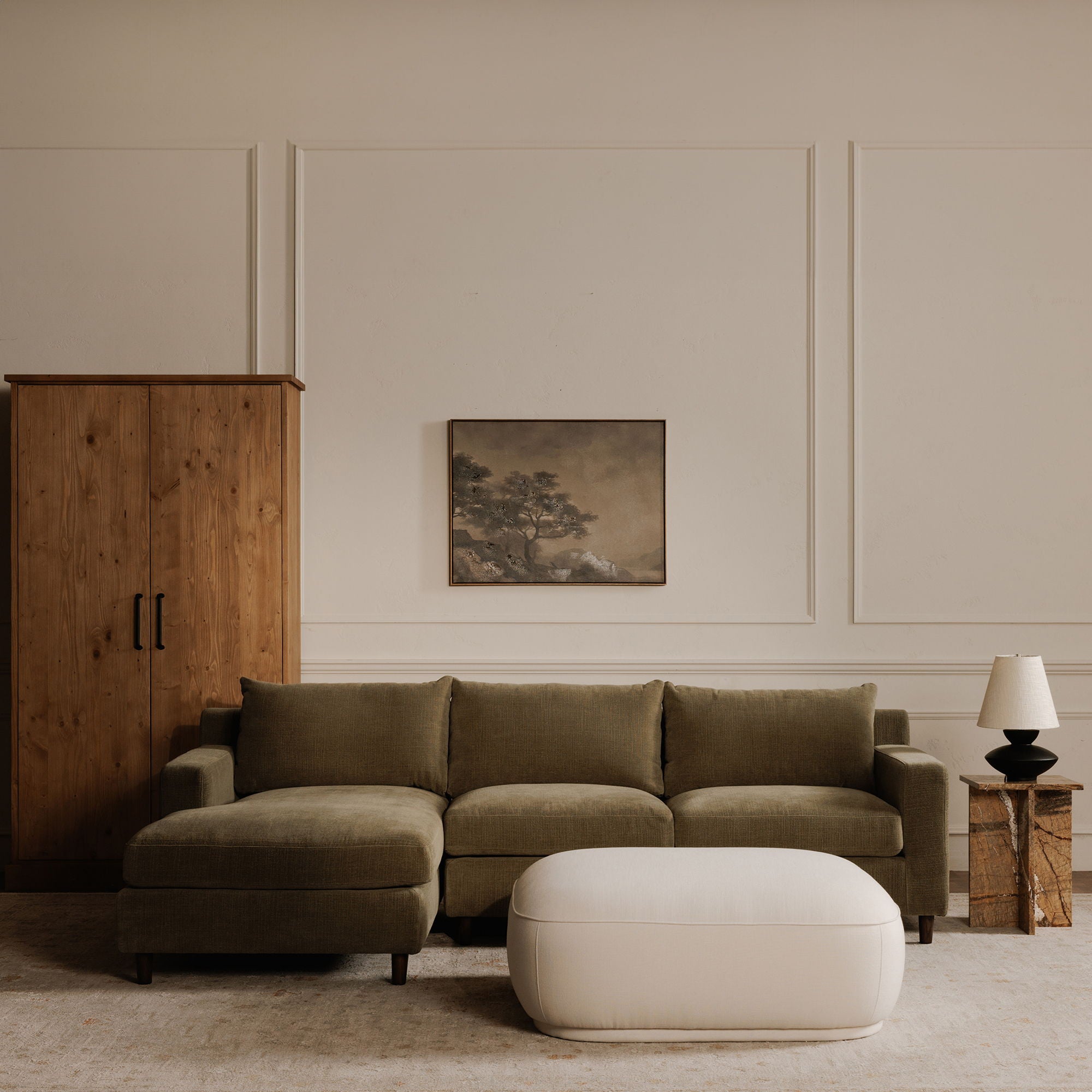 Marion - Square Ottoman - White