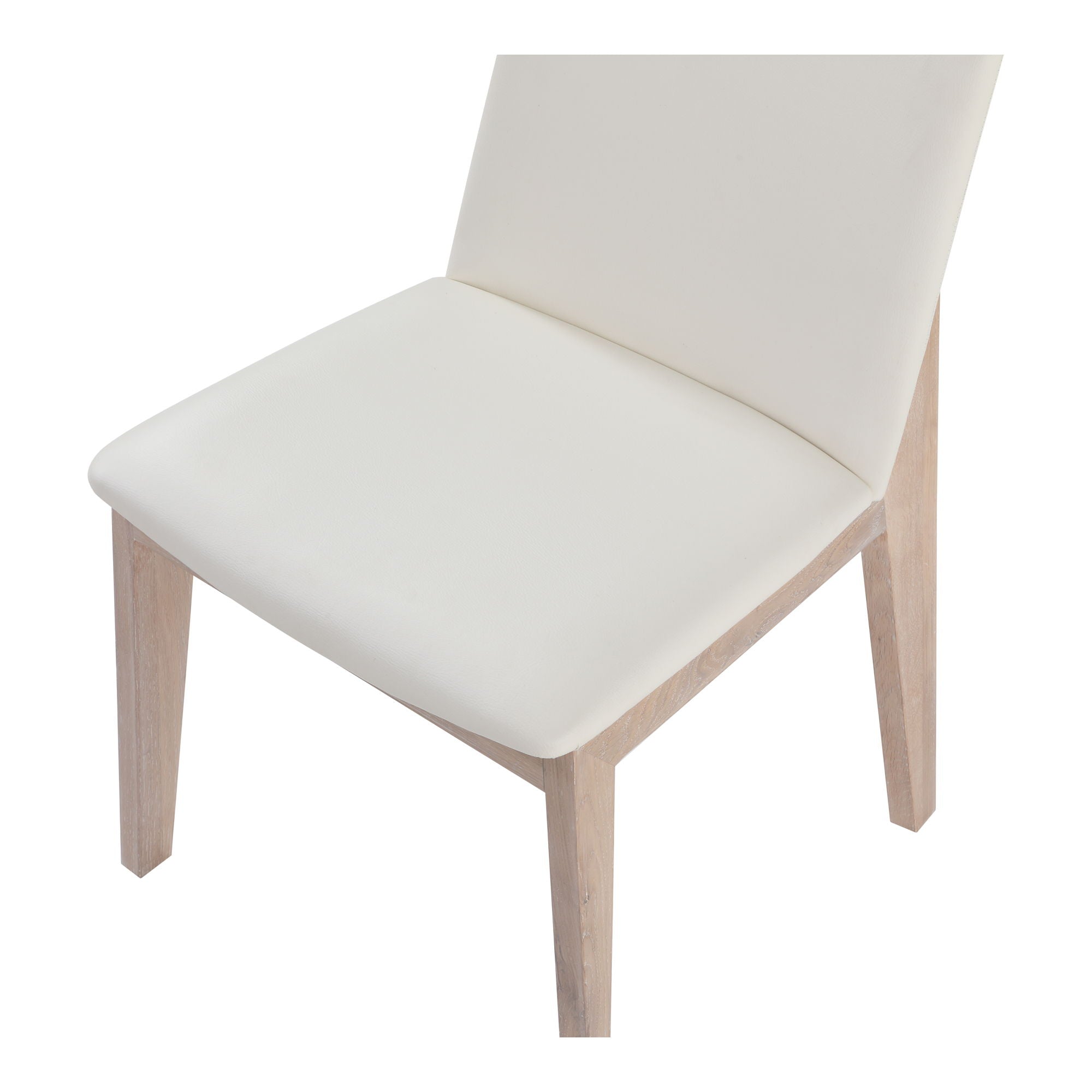 Deco - Oak Dining Chair PVC (Set of 2) - Cream White