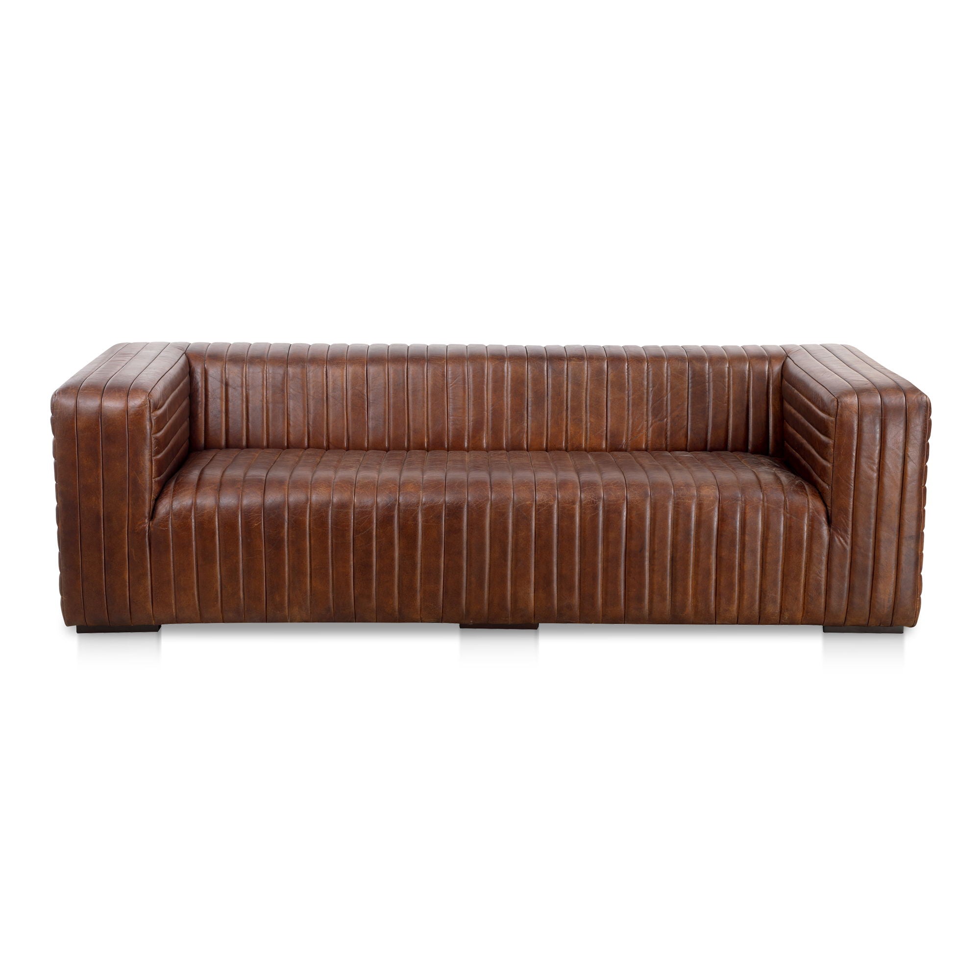 Castle - Sofa - Dark Brown Leather