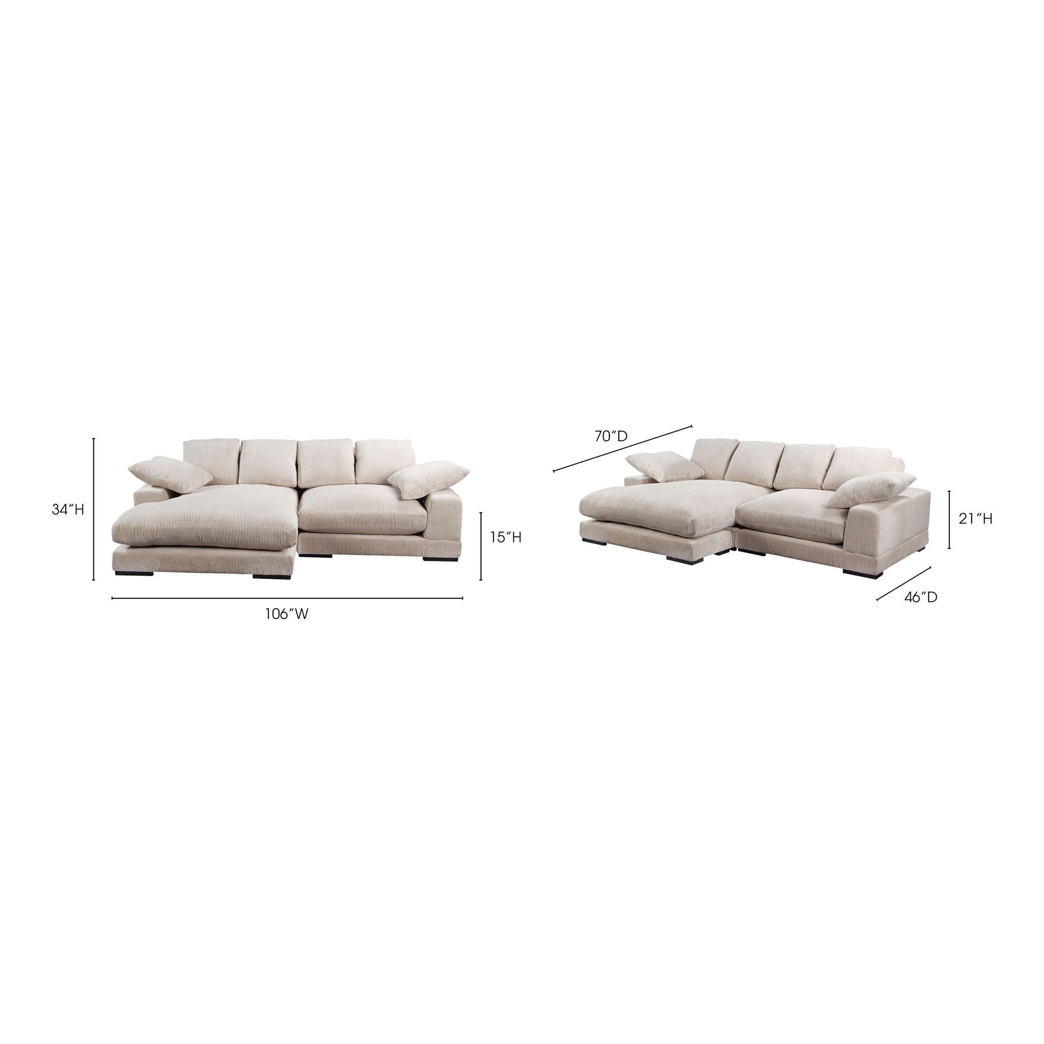 Plunge - Sectional - Beige