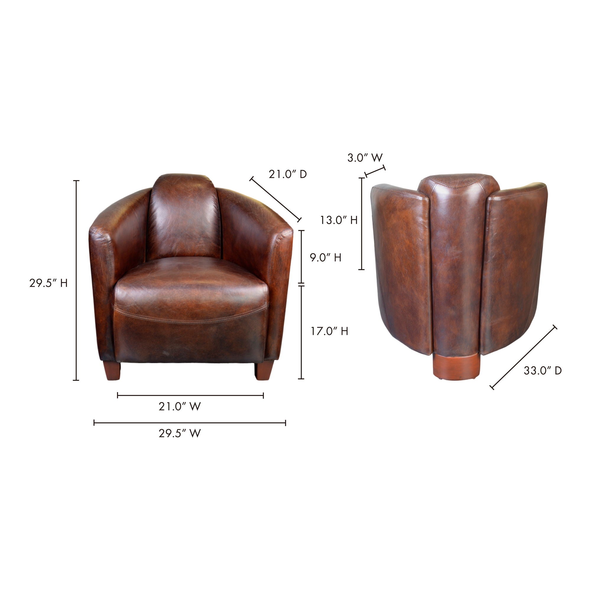Salzburg - Club Chair - Dark Brown Leather