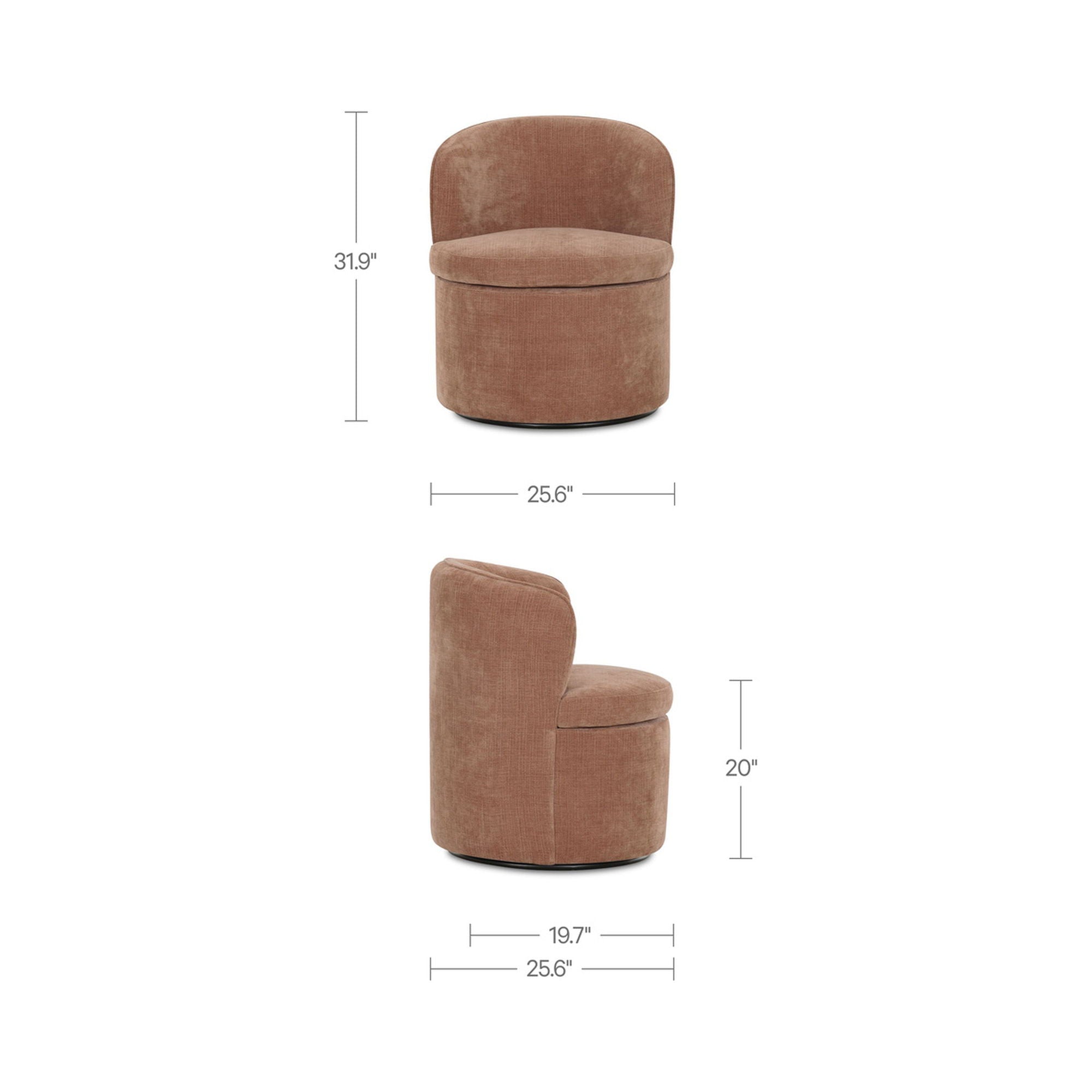 Dane - Swivel Chair - Pink