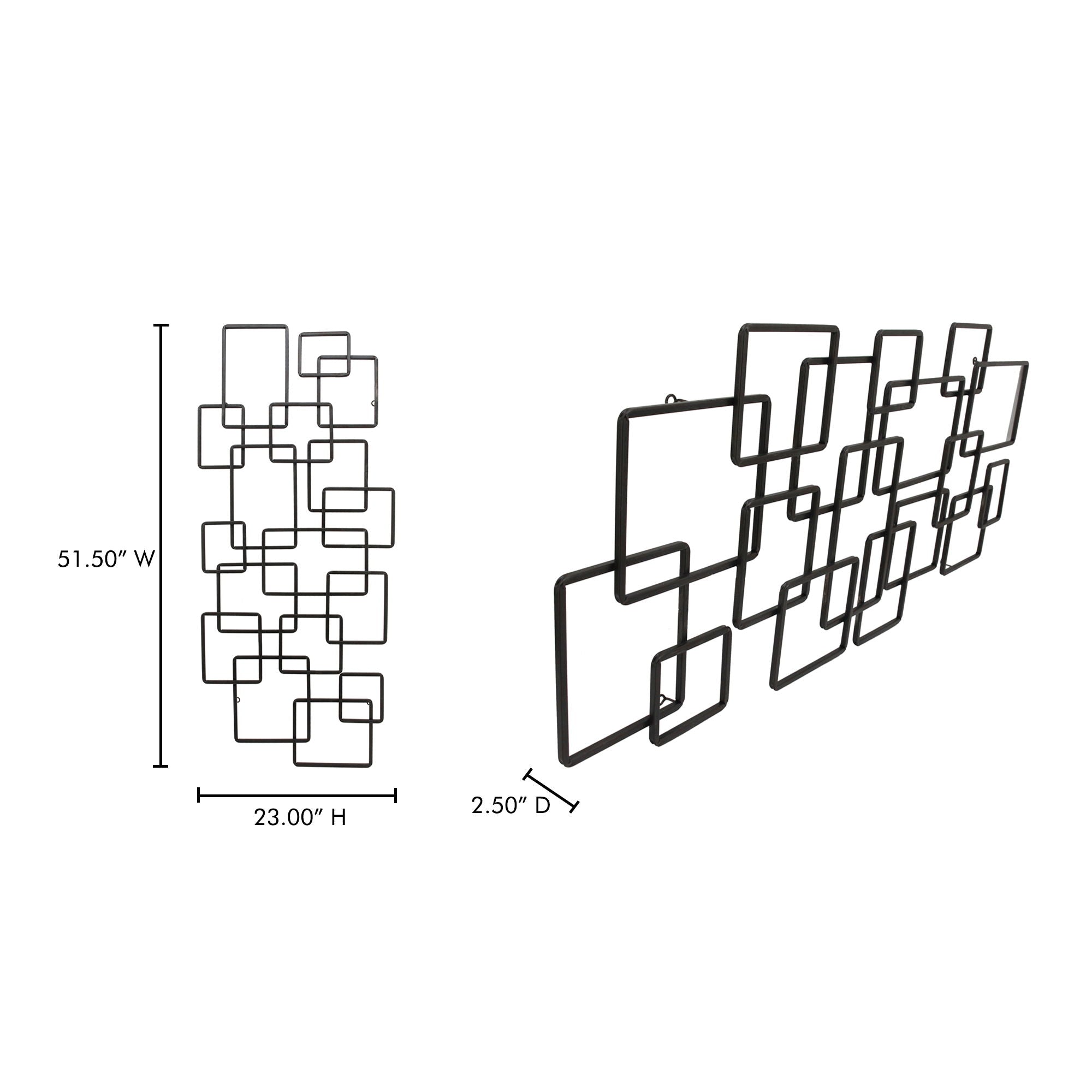 Steel Squares - Wall Decor - Black