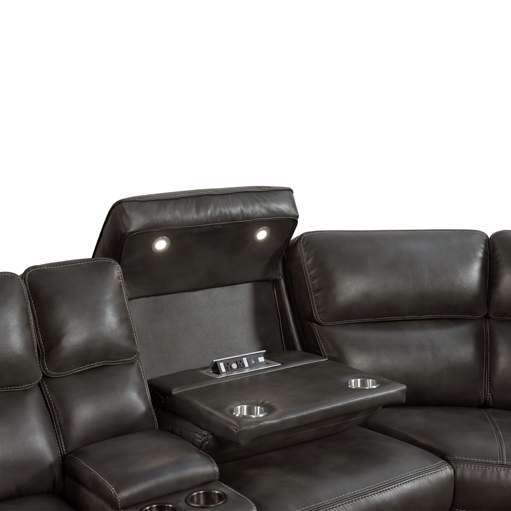 Silhouette - Dual-Power Sectional Set - Bolero Slate
