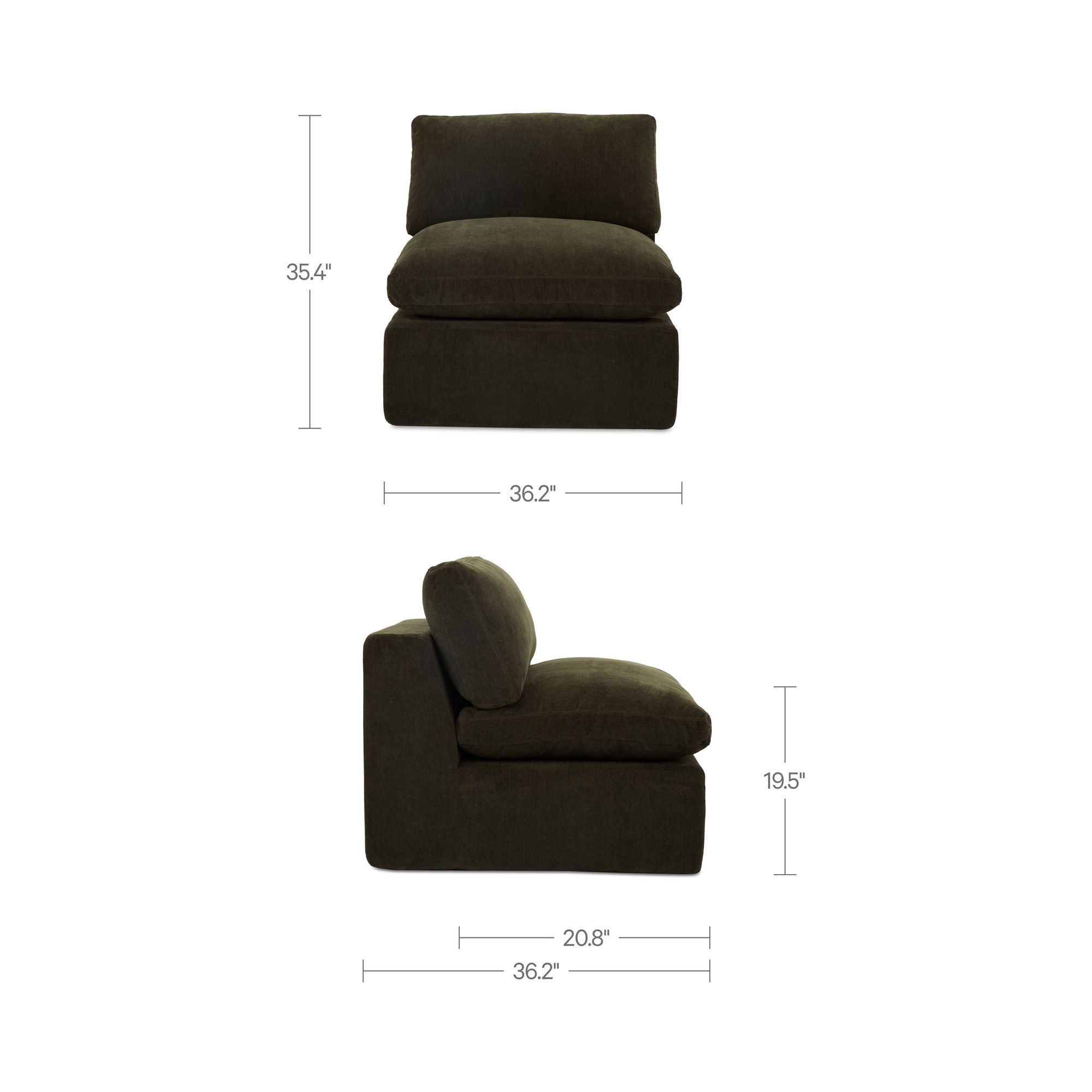 Cates - Slipper Chair - Dark Green