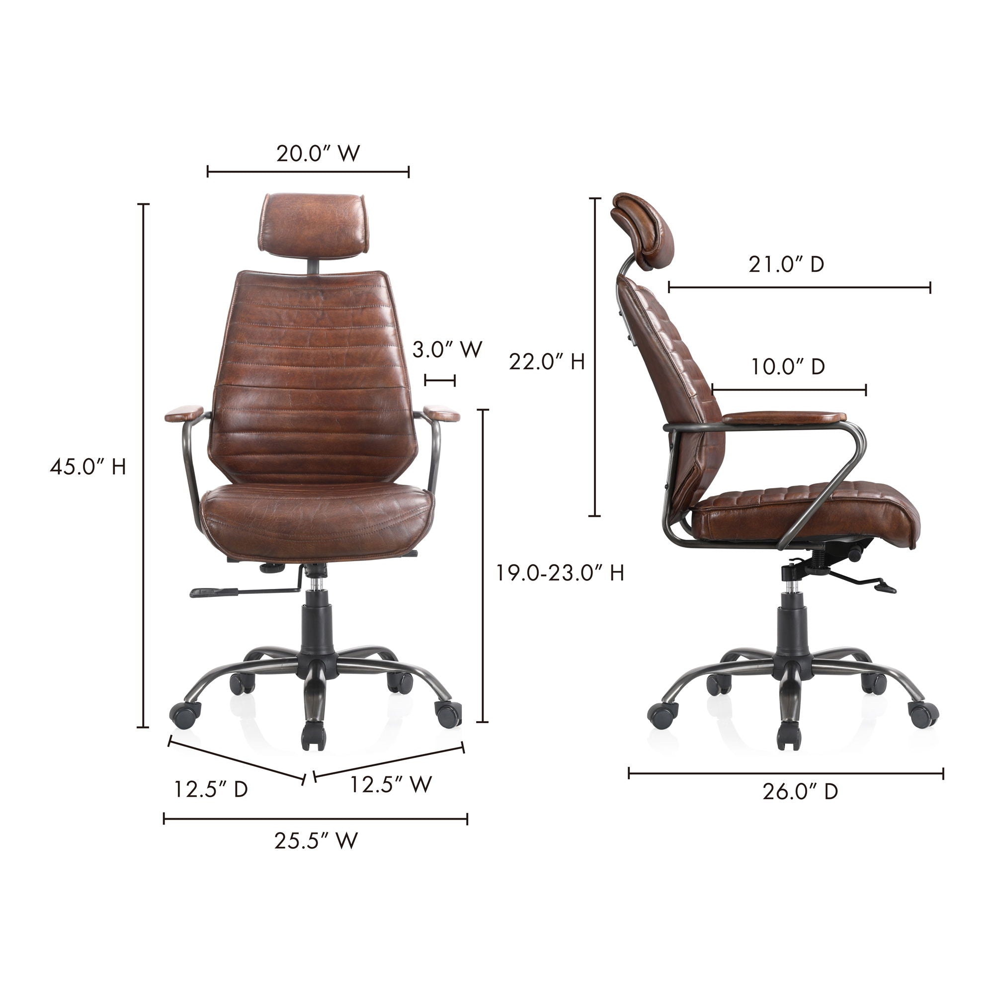 Executive - Leather Office Chair - Dark Brown