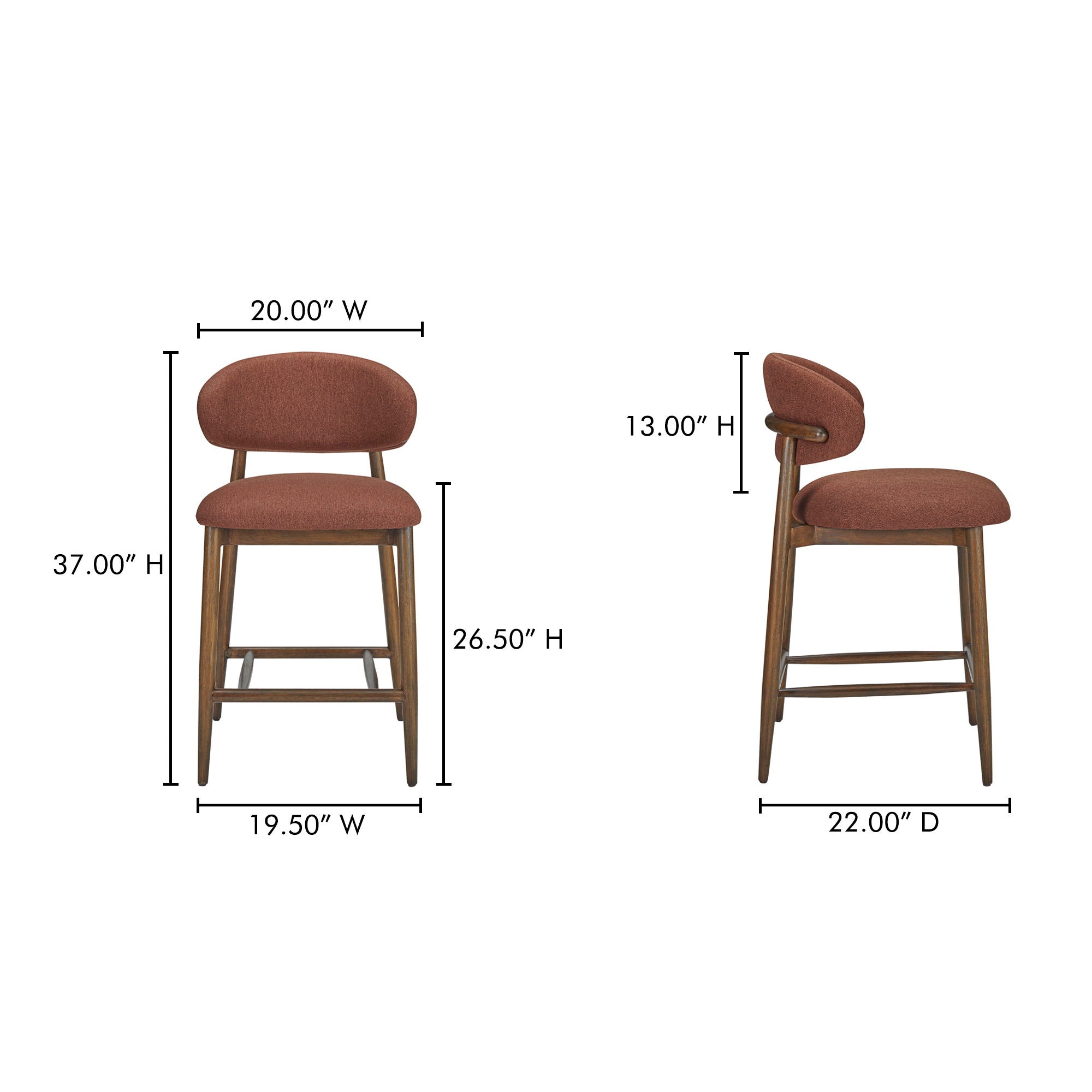 Ellie - Counter Stool - Rust