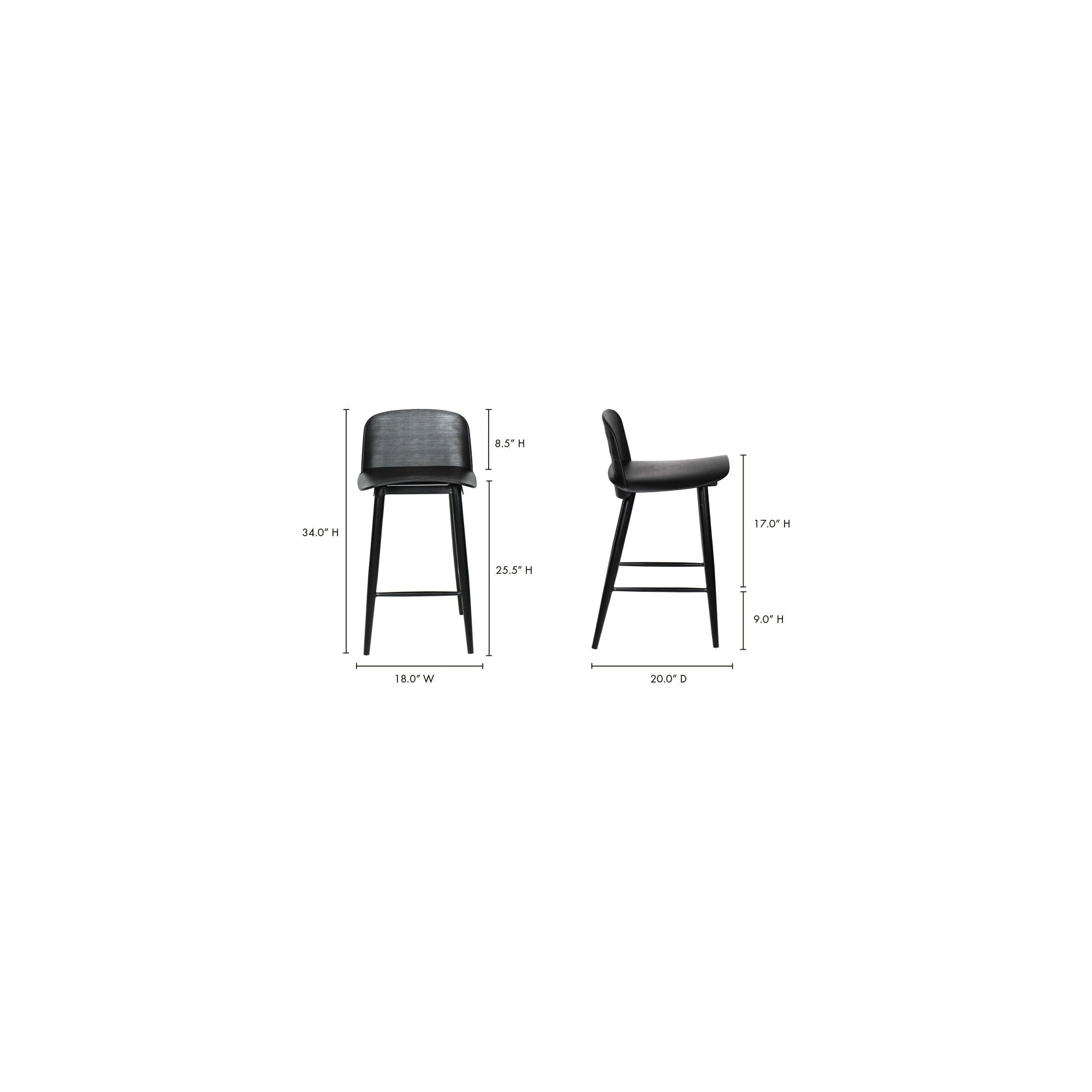 Looey - Counter Stool (Set of 2) - Black