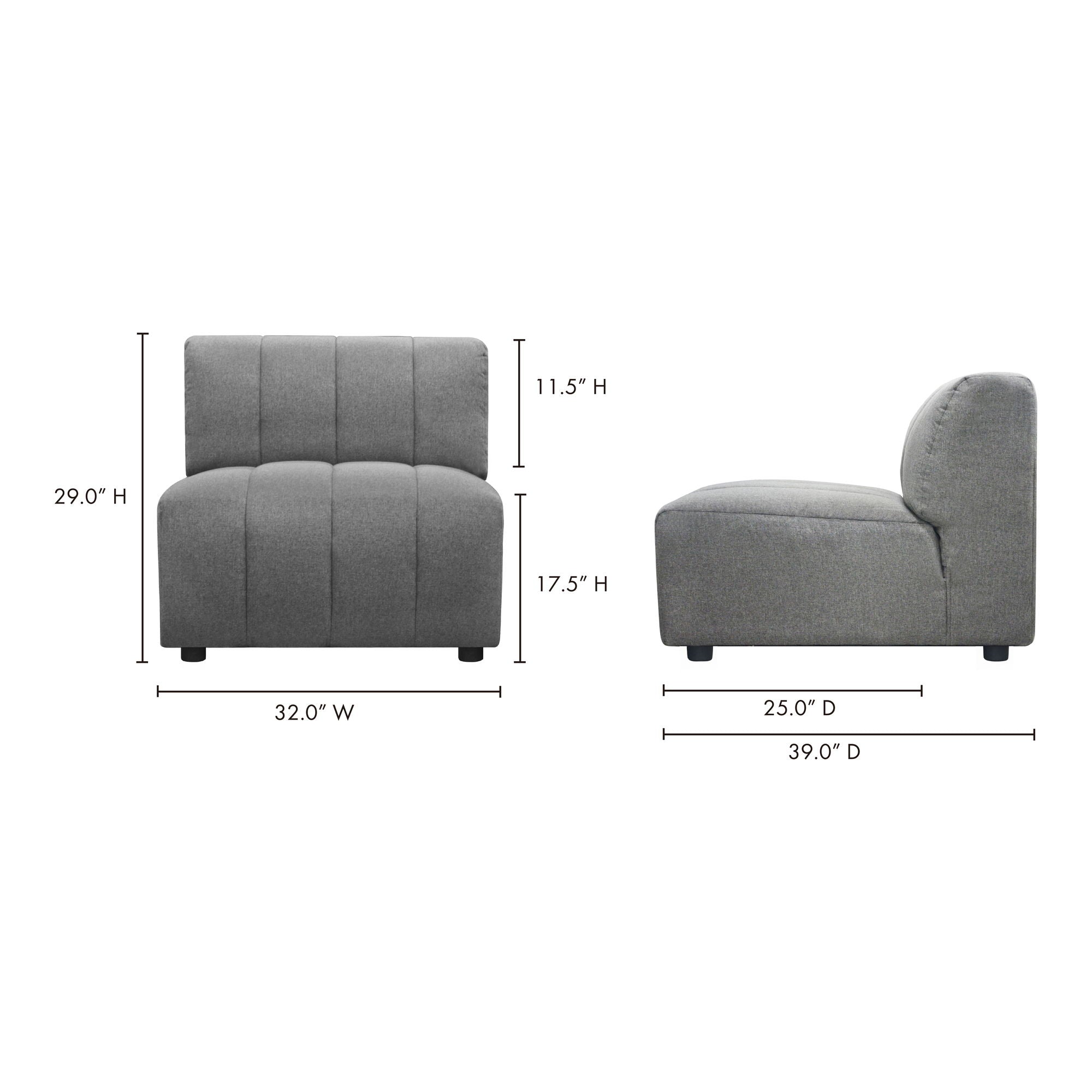 Lyric - Slipper Chair - Dark Gray