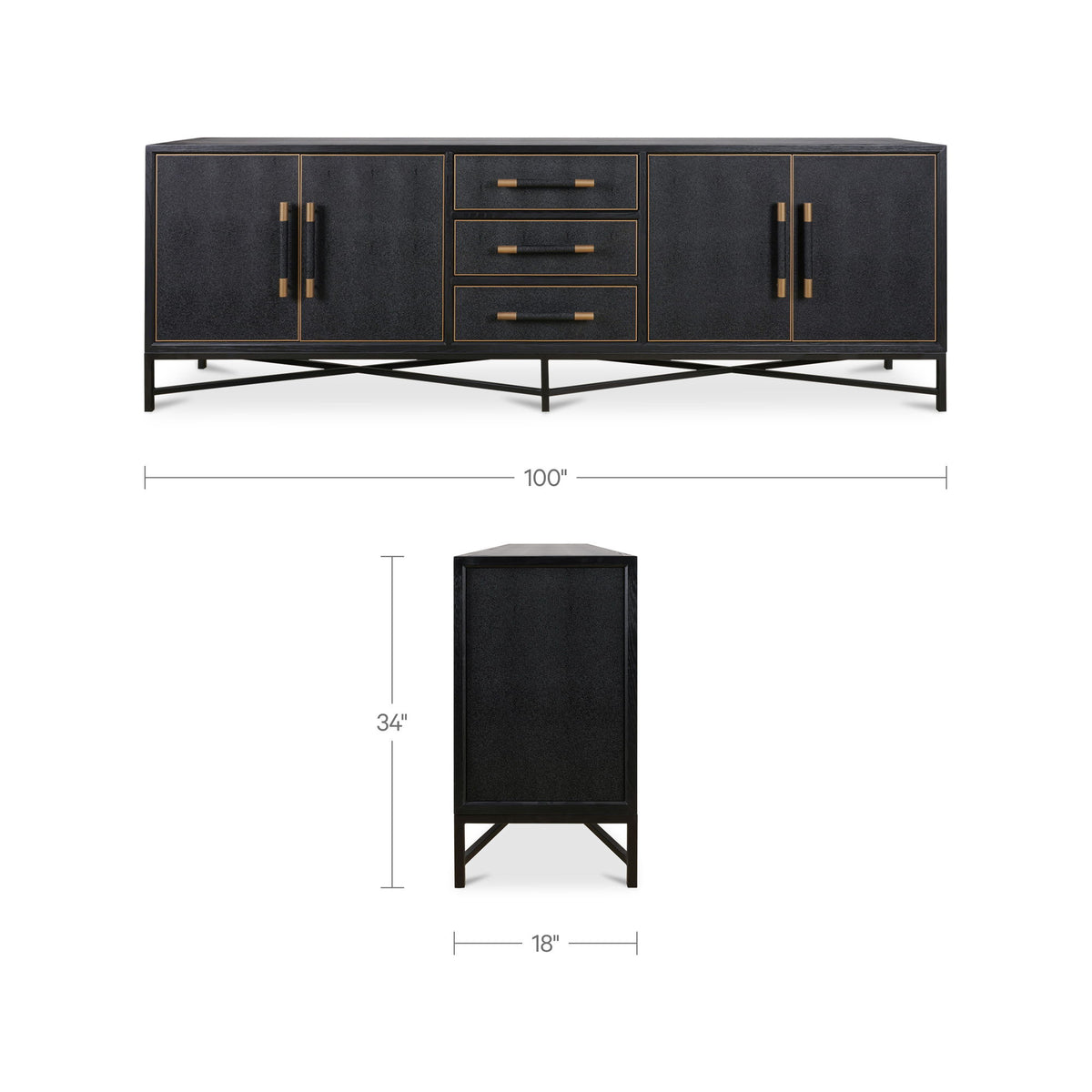 Mako - Large Sideboard - Black