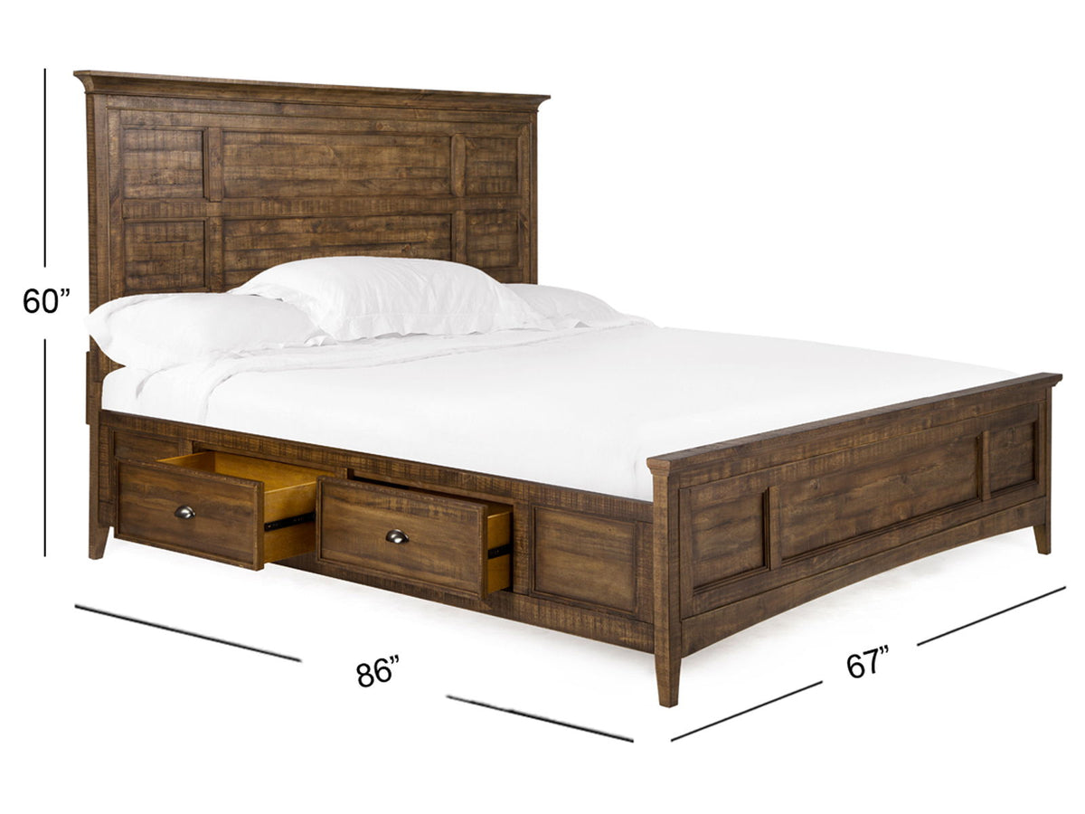 Bay Creek - Complete Panel Bed With Storage Rails