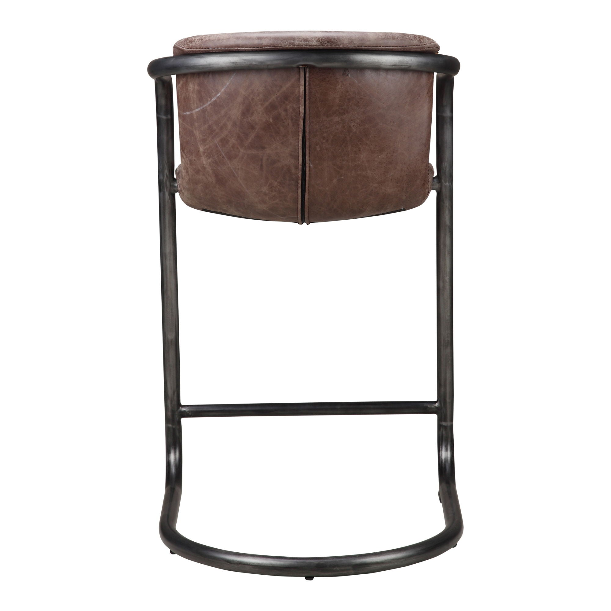 Freeman - Counter Stool Leather (Set of 2) - Grazed Brown