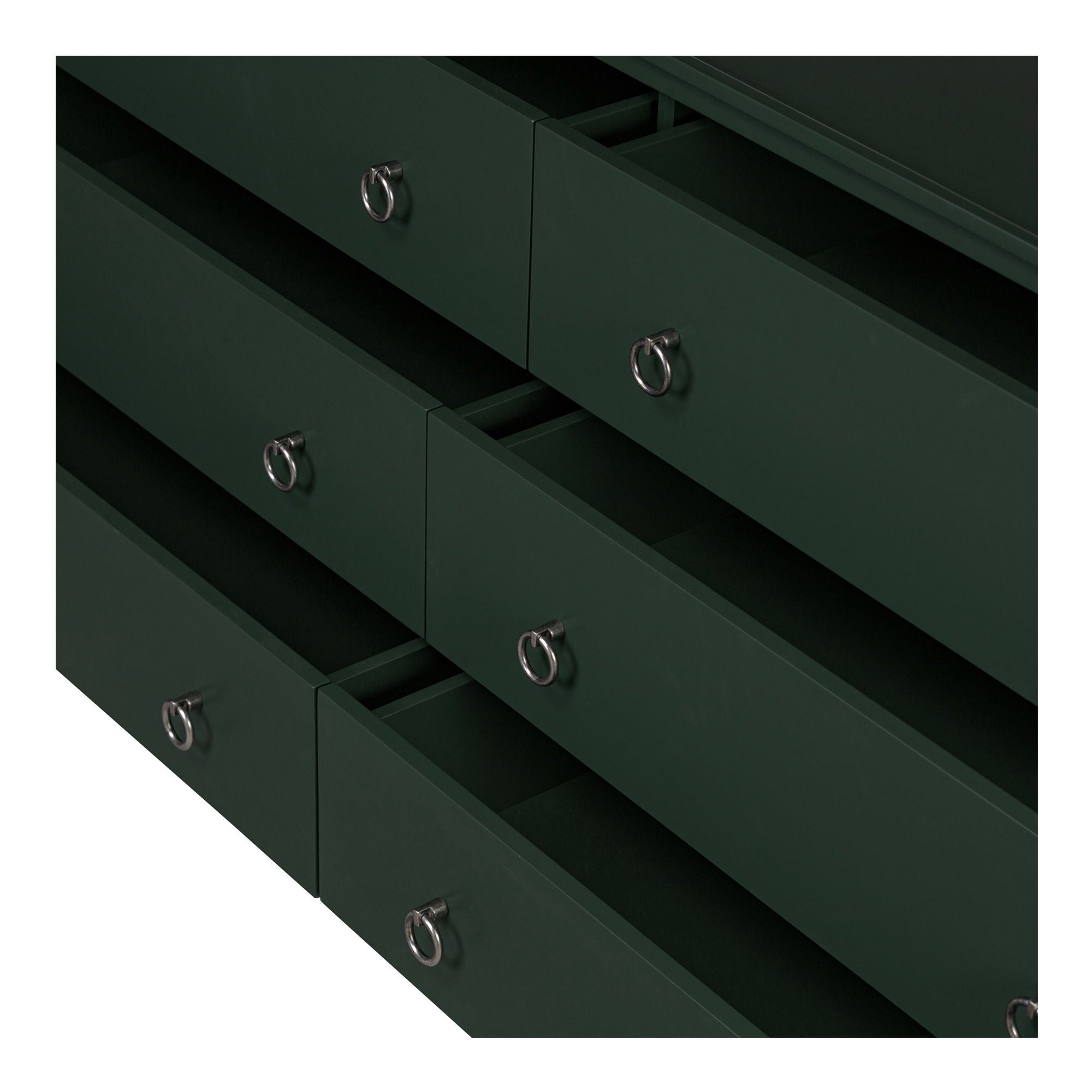 Reagan - 6 Drawer Dresser - Deep Green