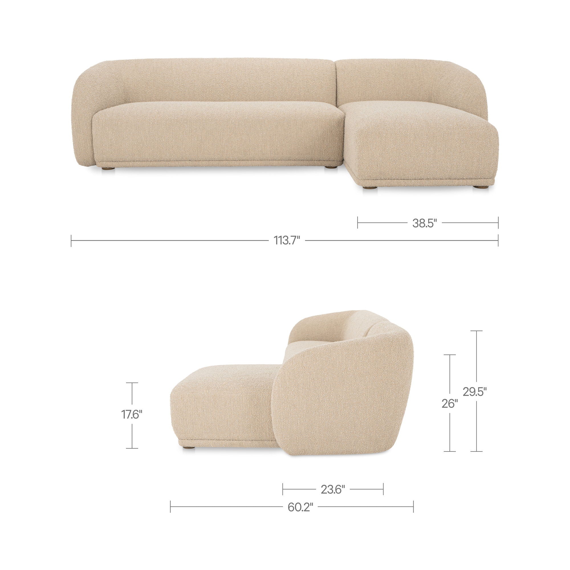 Faye - Right Sectional - Beige