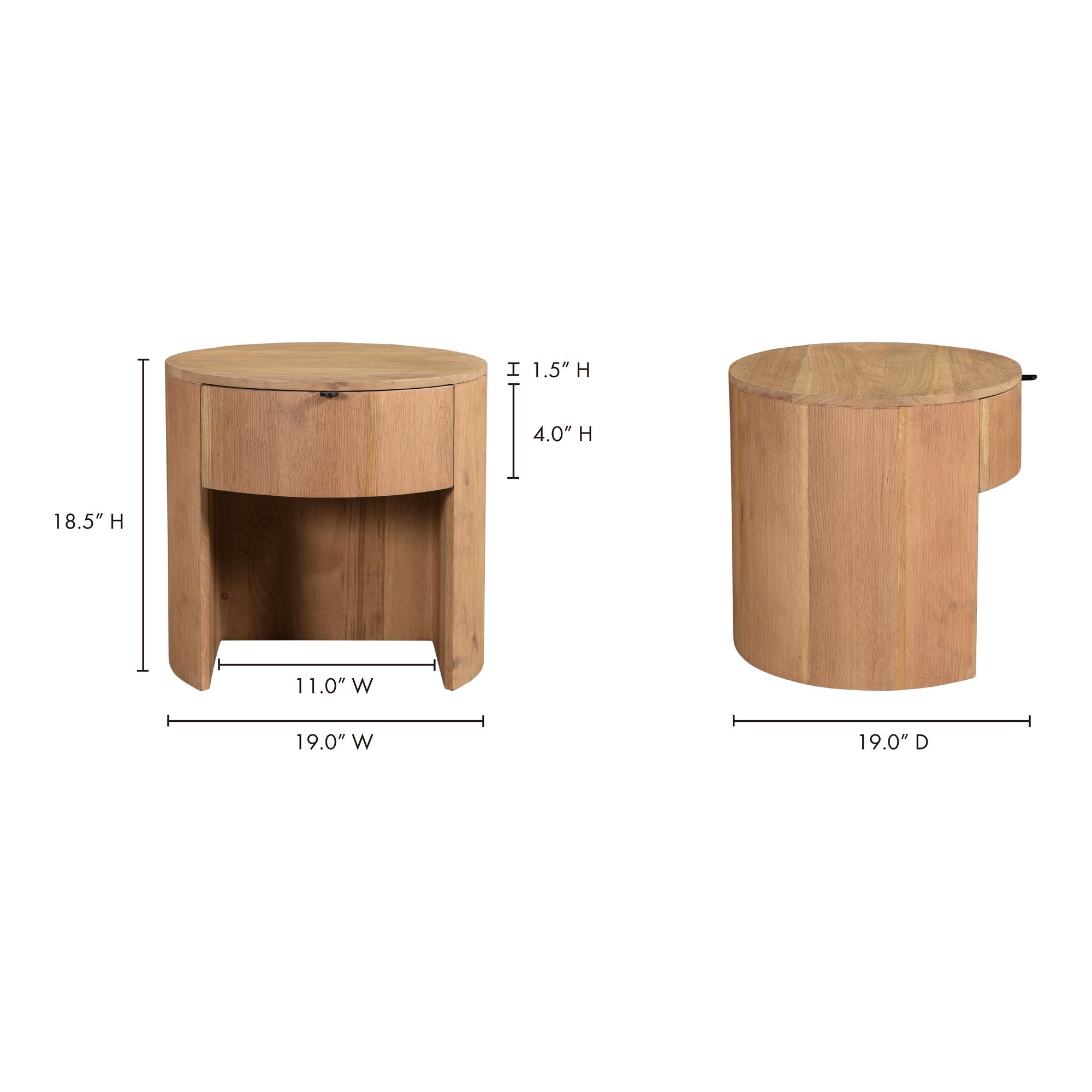 Theo - One Drawer Nightstand - Light Brown