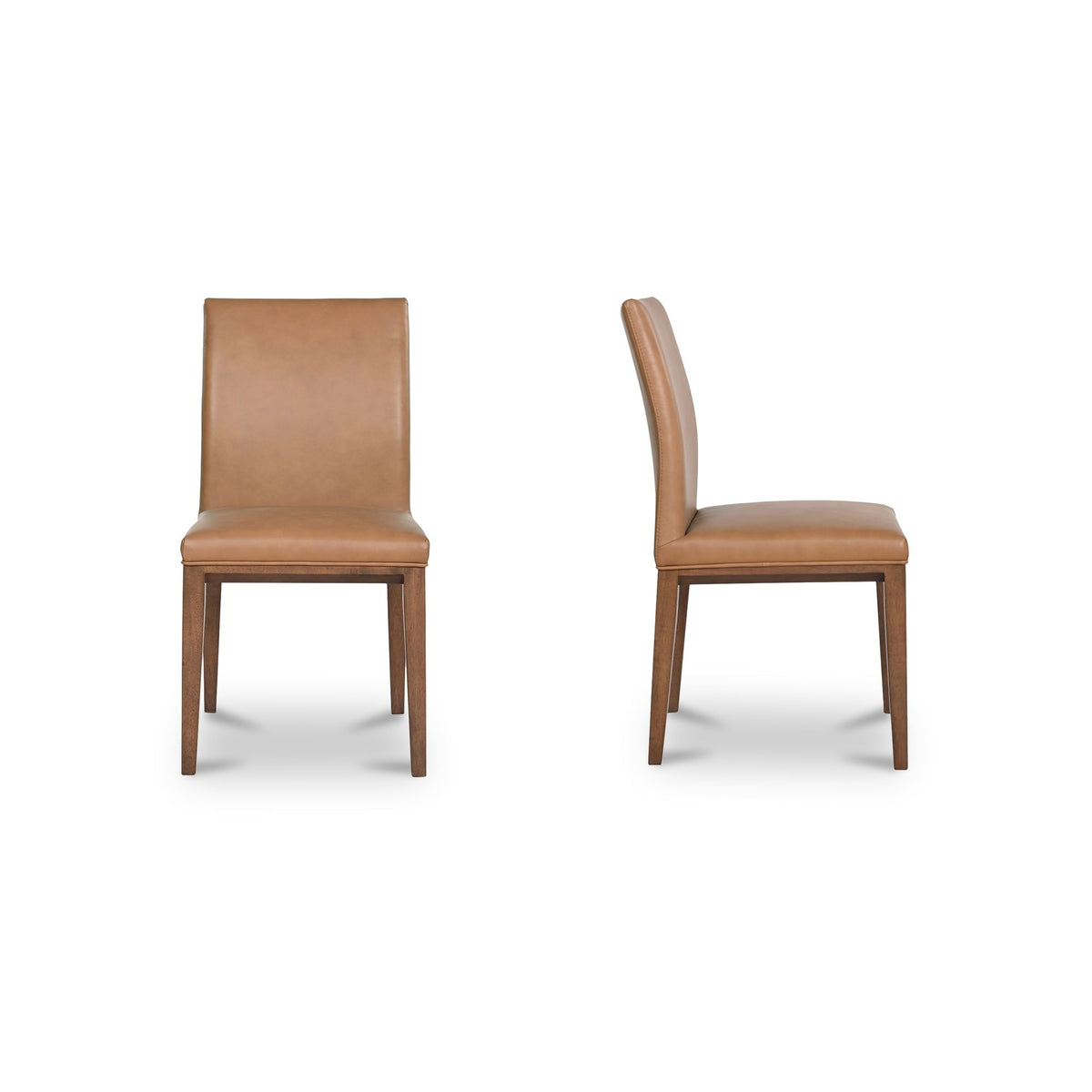 Frankie - Dining Chair Leather (Set of 2) - Tan / Brown