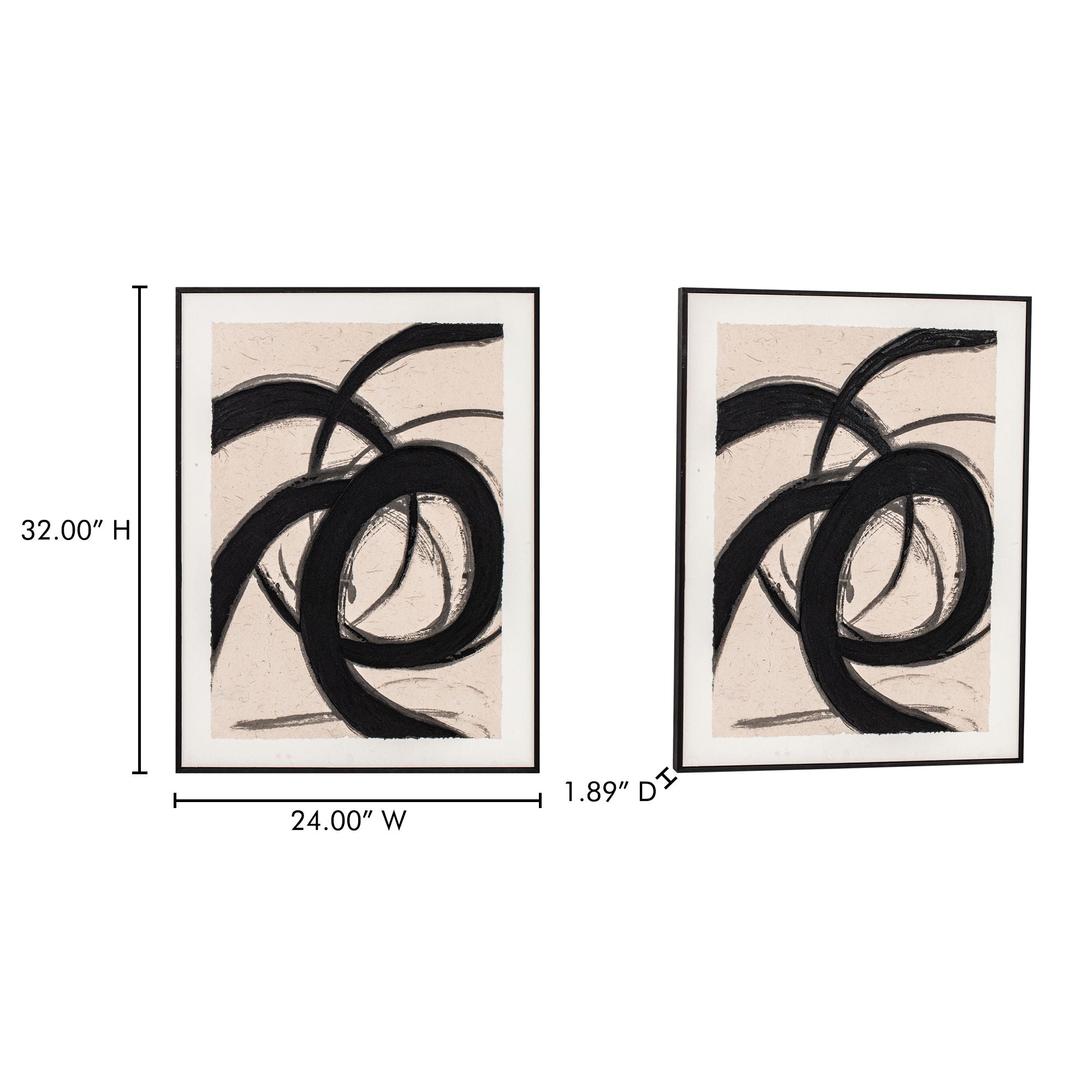 Poet - Framed Painting - Beige / Black