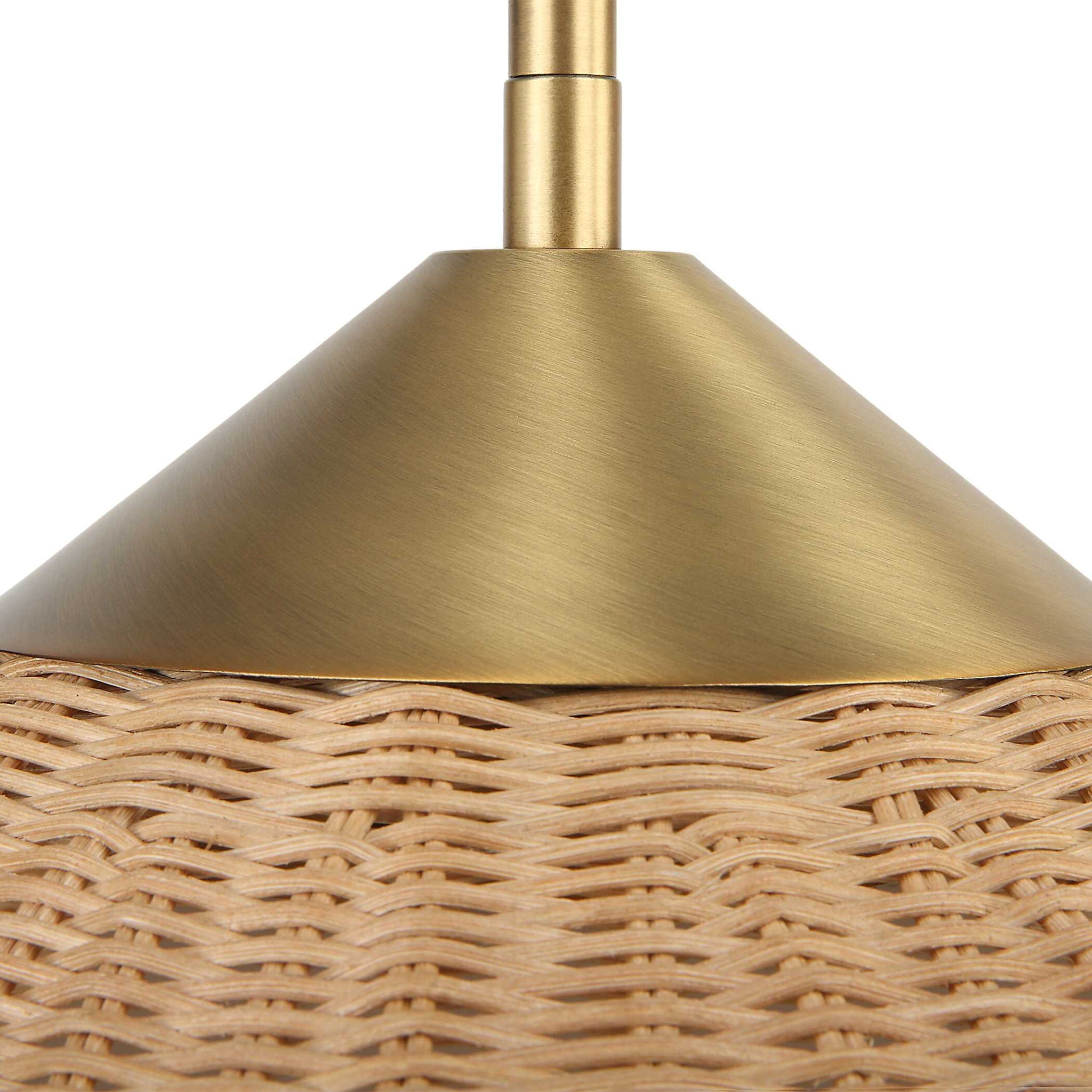 Phuvinh - 1 Light Rattan Shade Pendant - Beige
