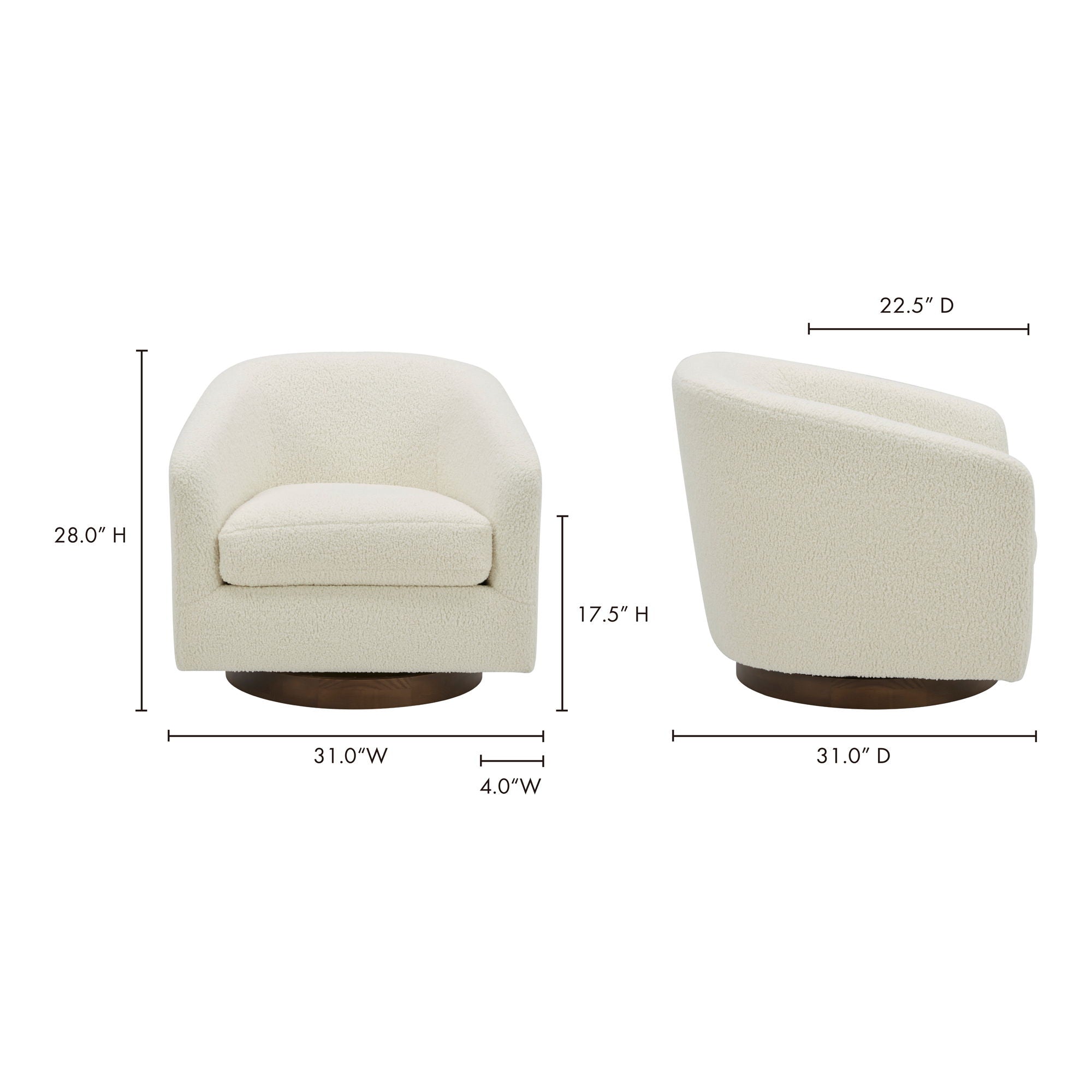 Oscy - Swivel Chair Vegan - Shearling White