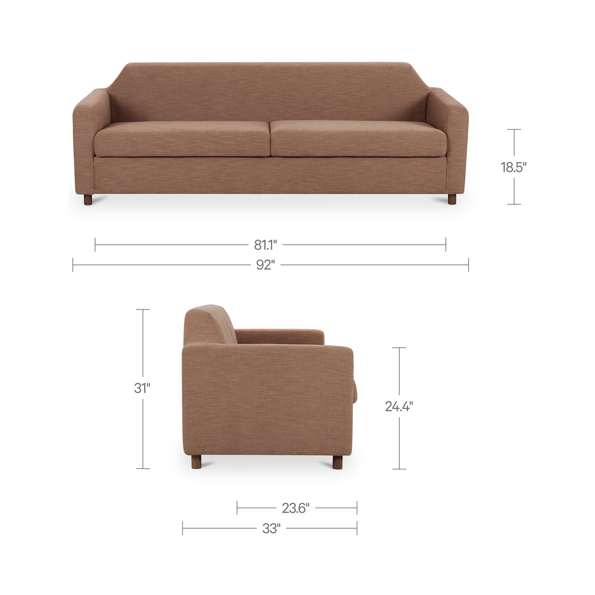 Finch - Sofa - Washed Pink