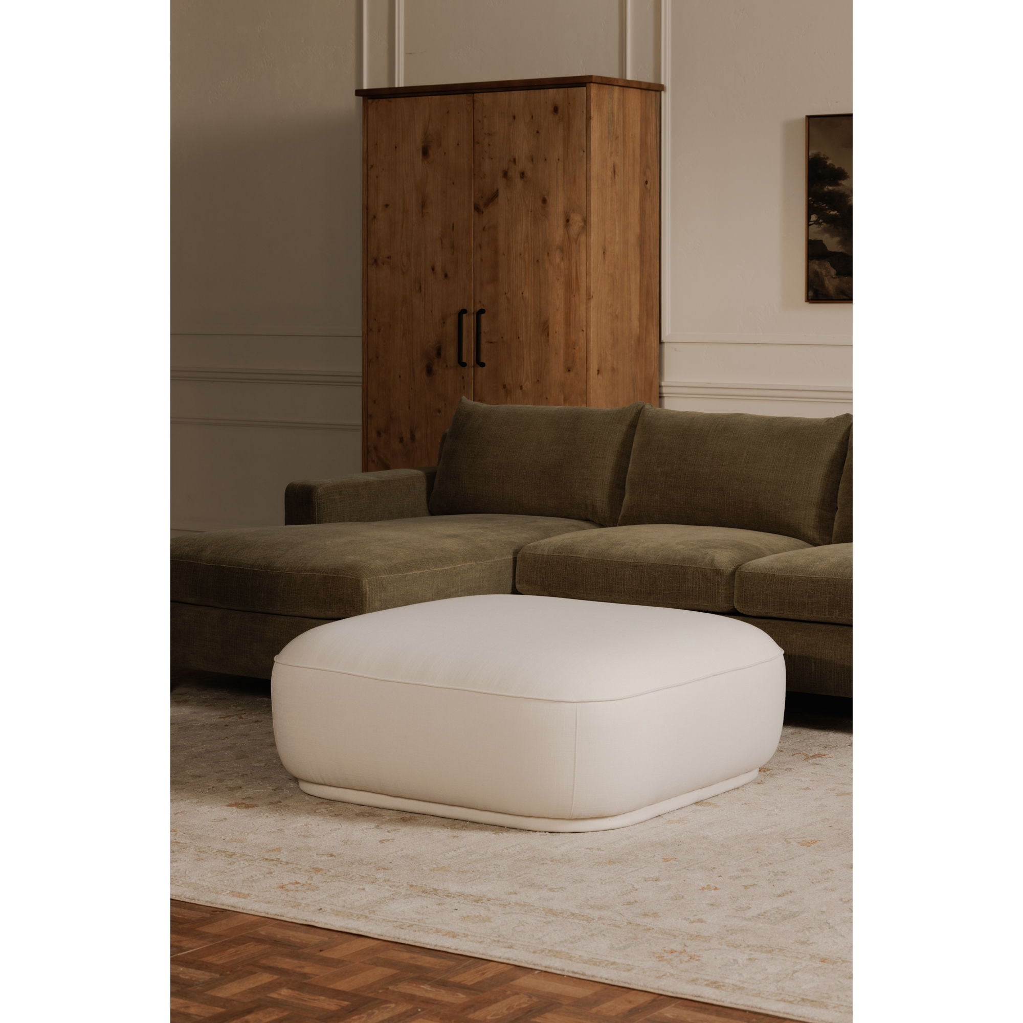 Marion - Square Ottoman - White