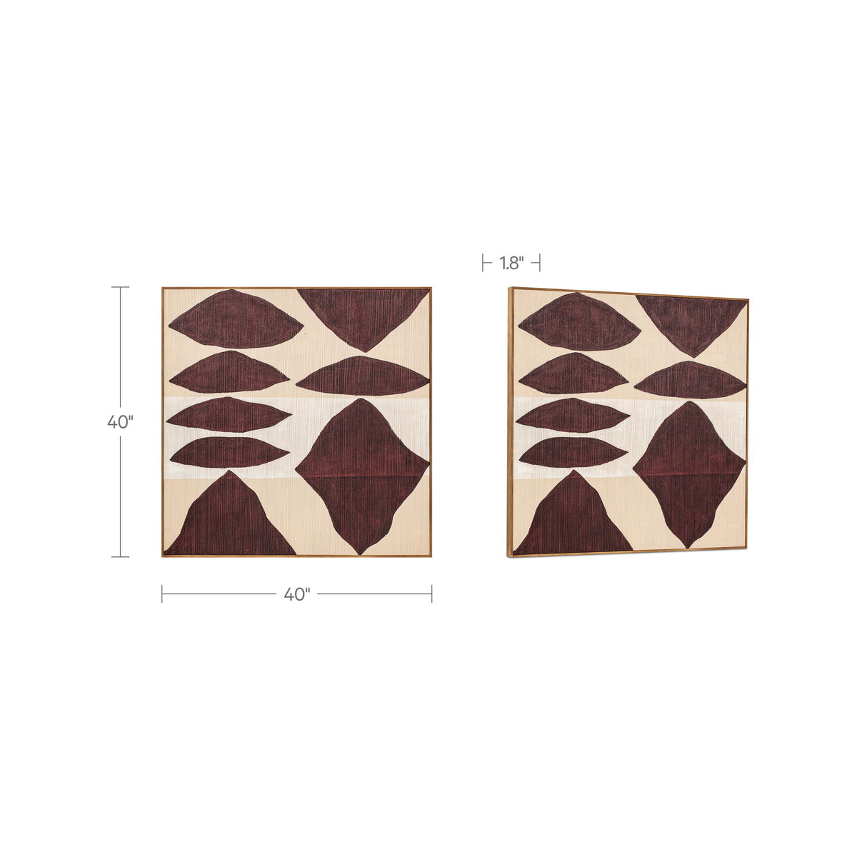 Amada - Framed Painting - Beige