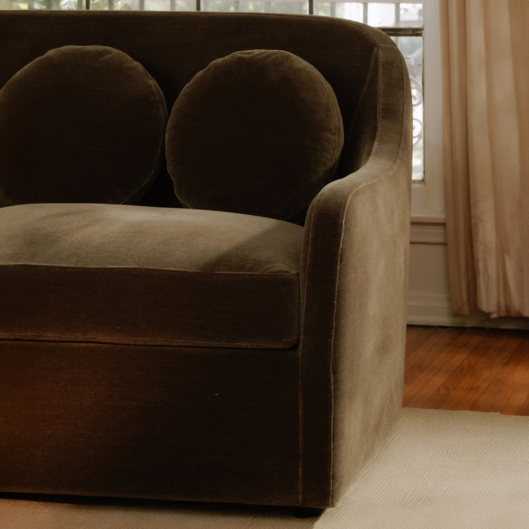 Rialto - Faux Mohair Sofa - Dark Green