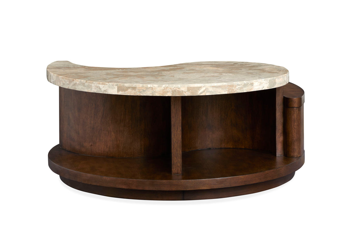 McPherson - Round Cocktail Table With Casters - Burnt Umber