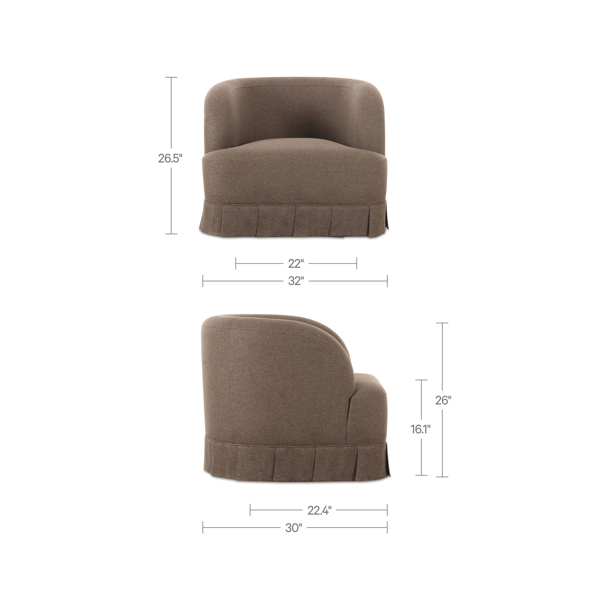Maren - Swivel Chair - Dark Brown