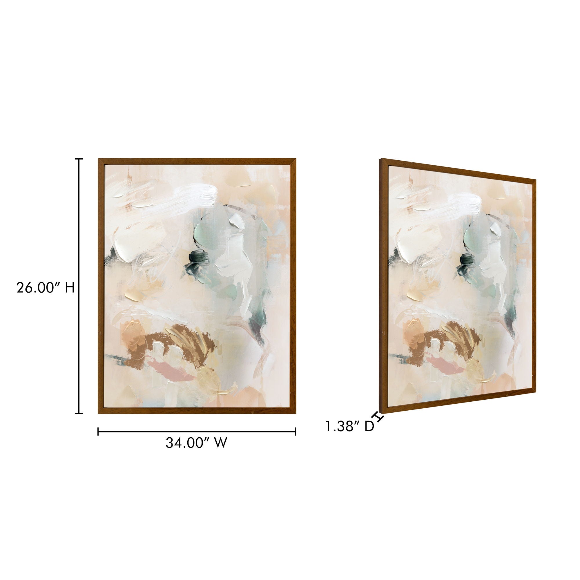 Gaia - Framed Painting - Beige