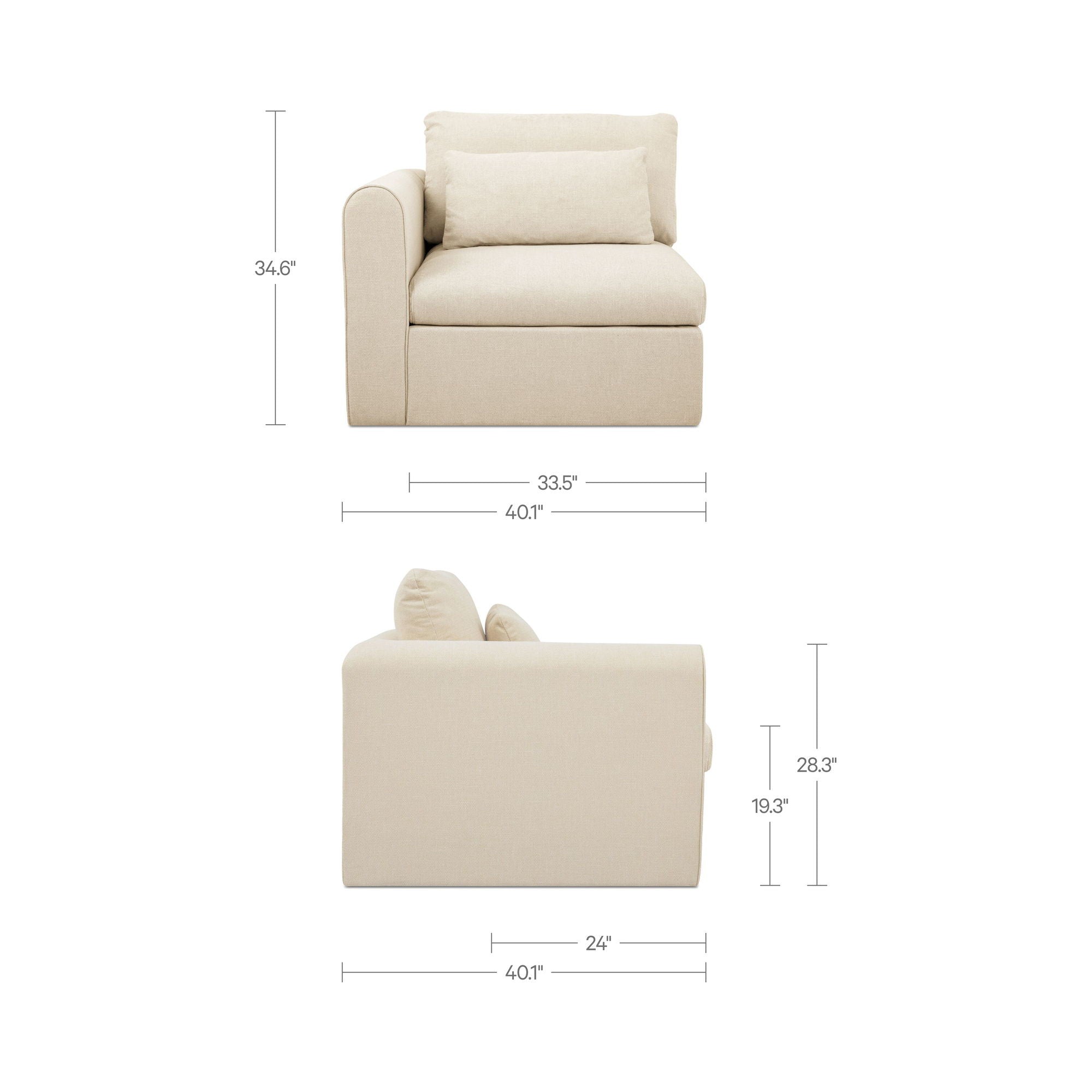 Swift - Left Arm Facing Chair - Light Beige