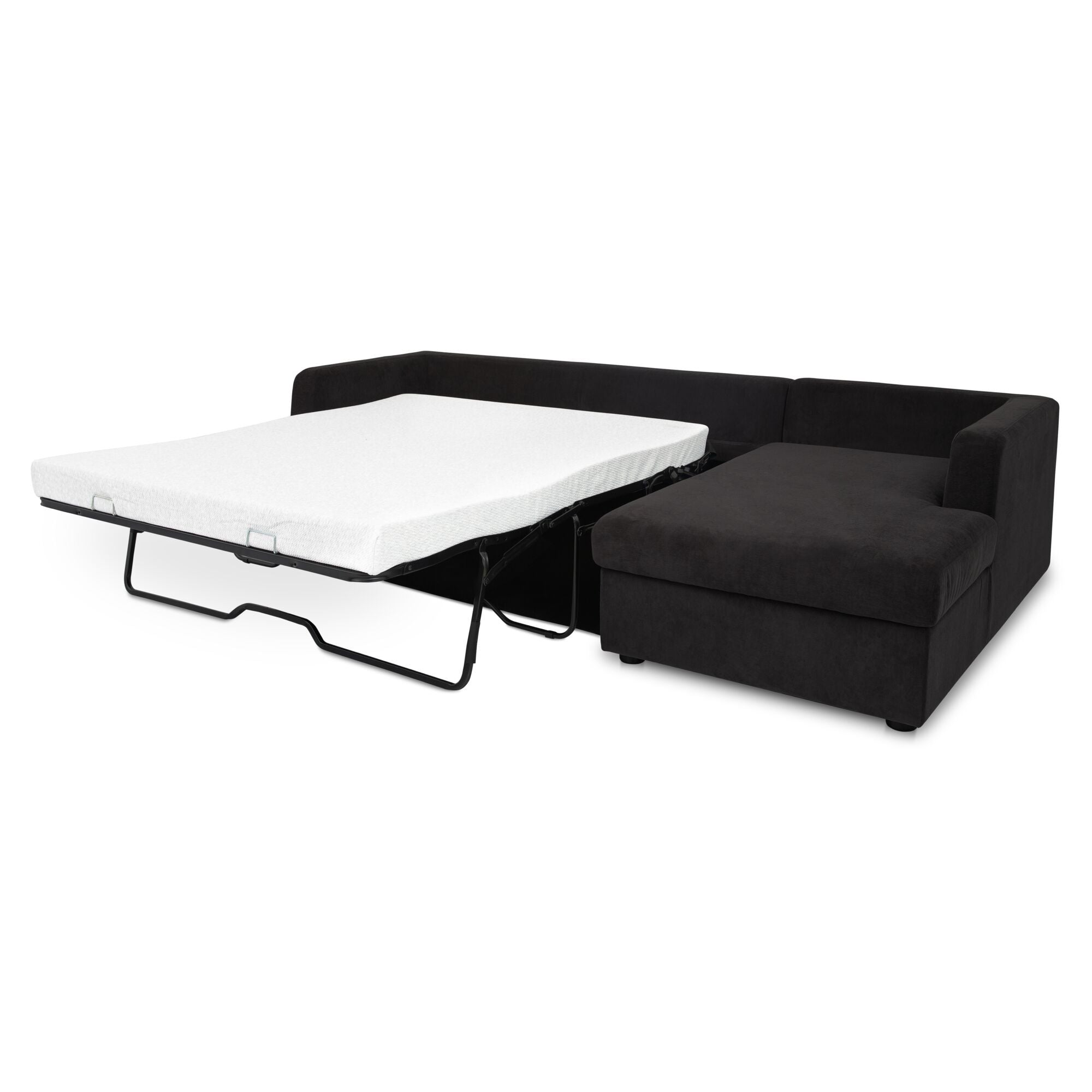 Burrow - Sleeper Sectional With Right Storage Chaise - Black