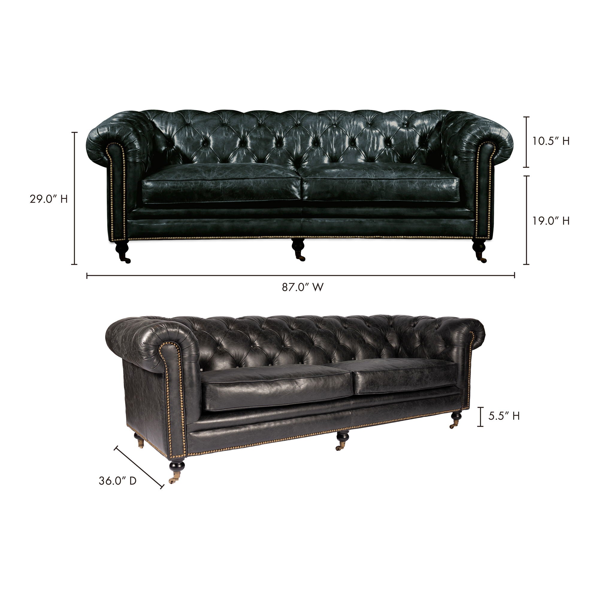 Birmingham - Sofa - Black Leather