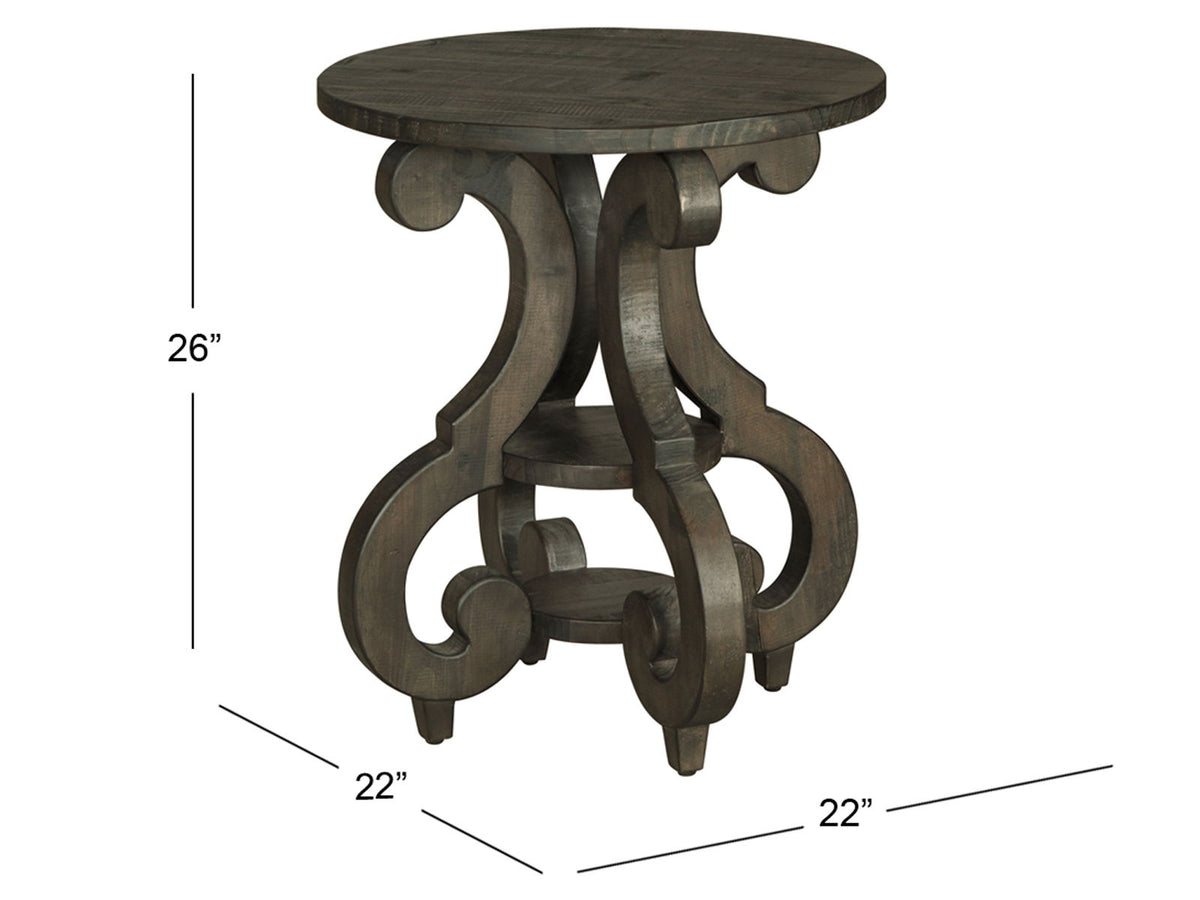 Bellamy - Round Accent End Table - Peppercorn