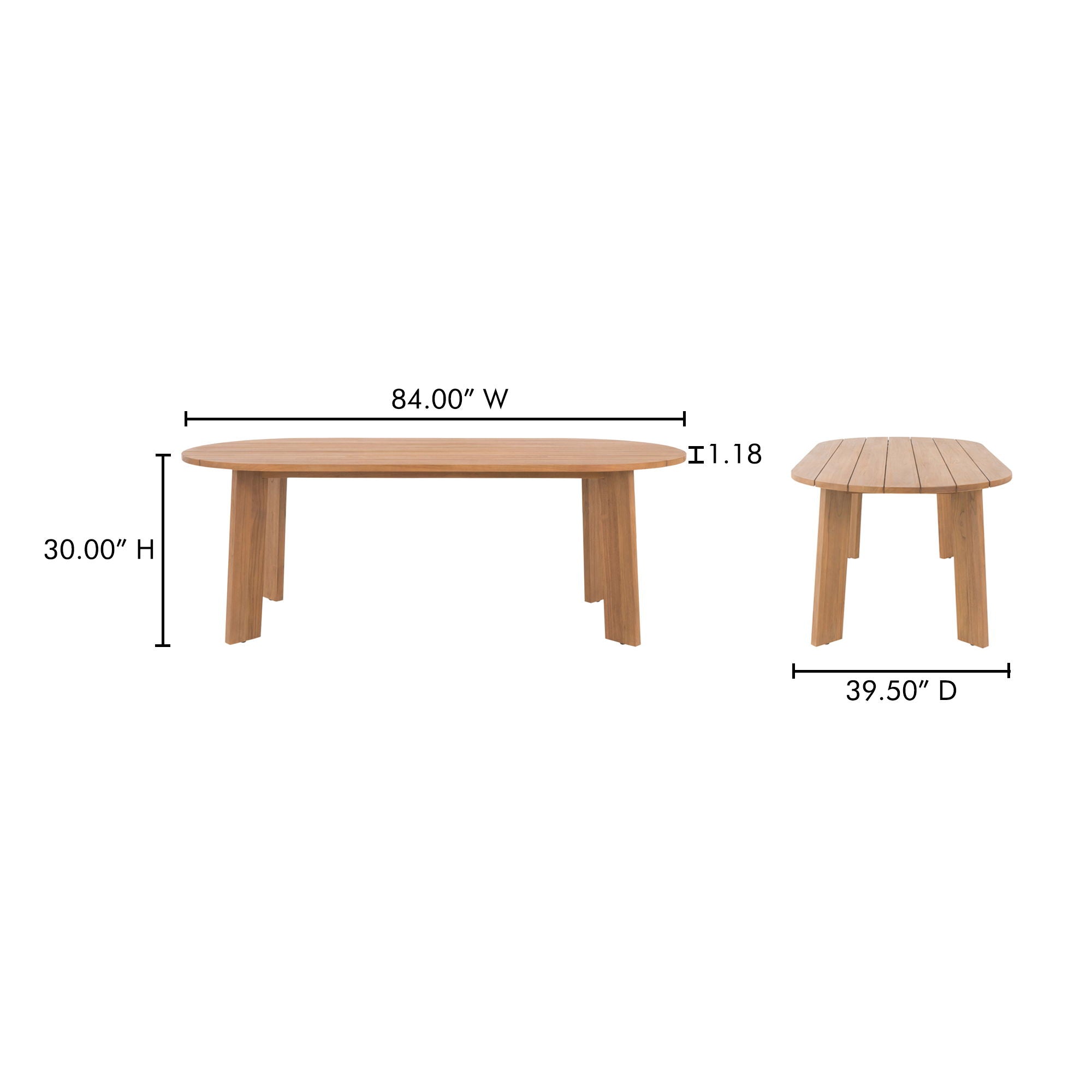 Delta - Oval Outdoor Dining Table - Natural