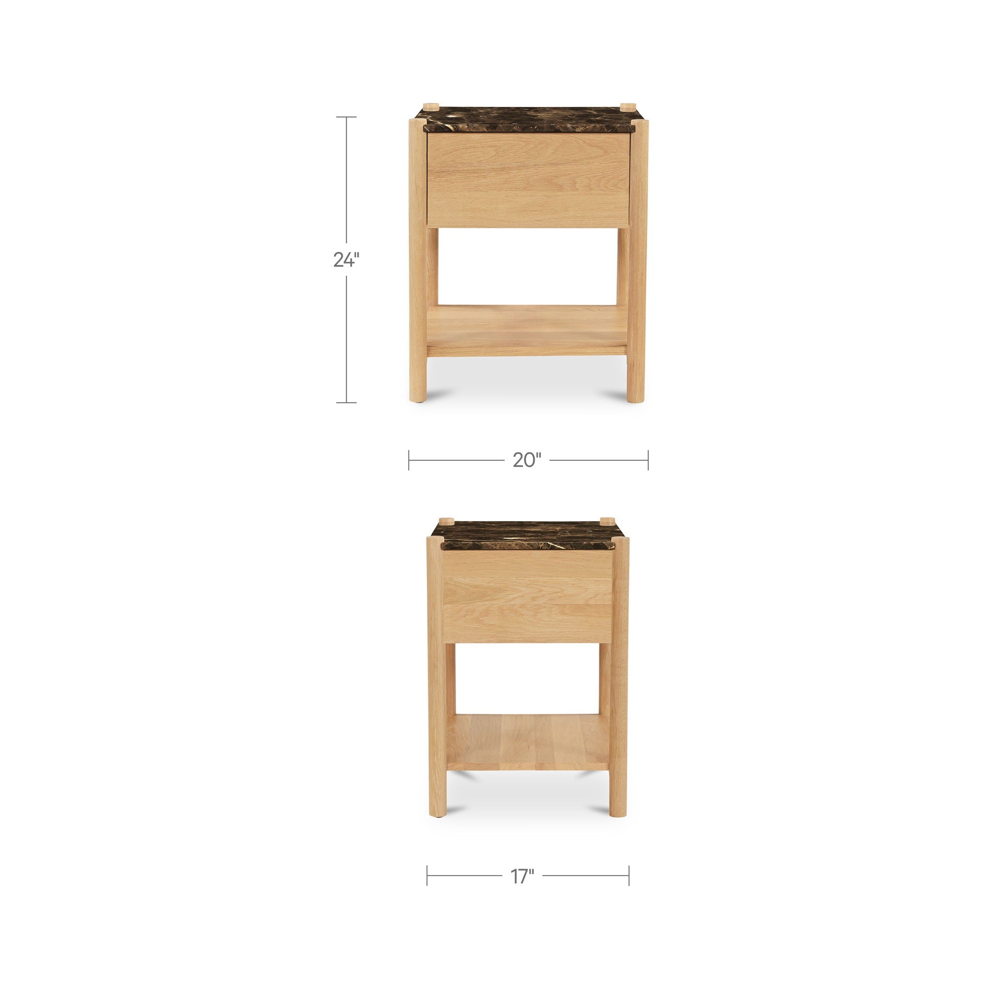 Elio - Nightstand - Dark Emperador