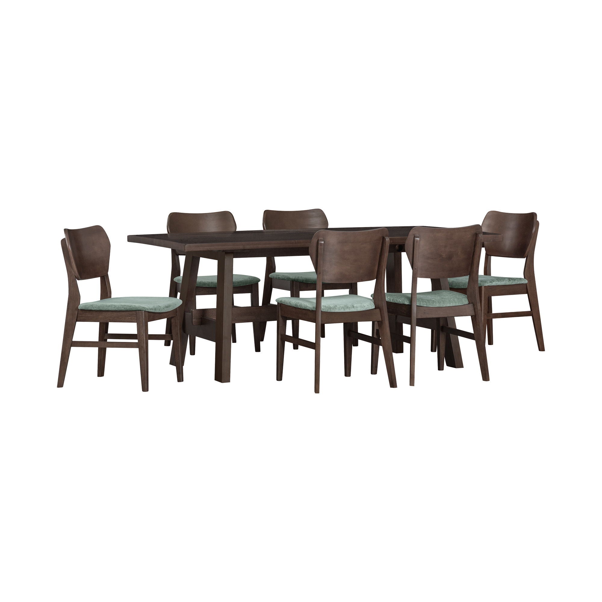 West End - Curved Panel Chair With Sage Green Seat
